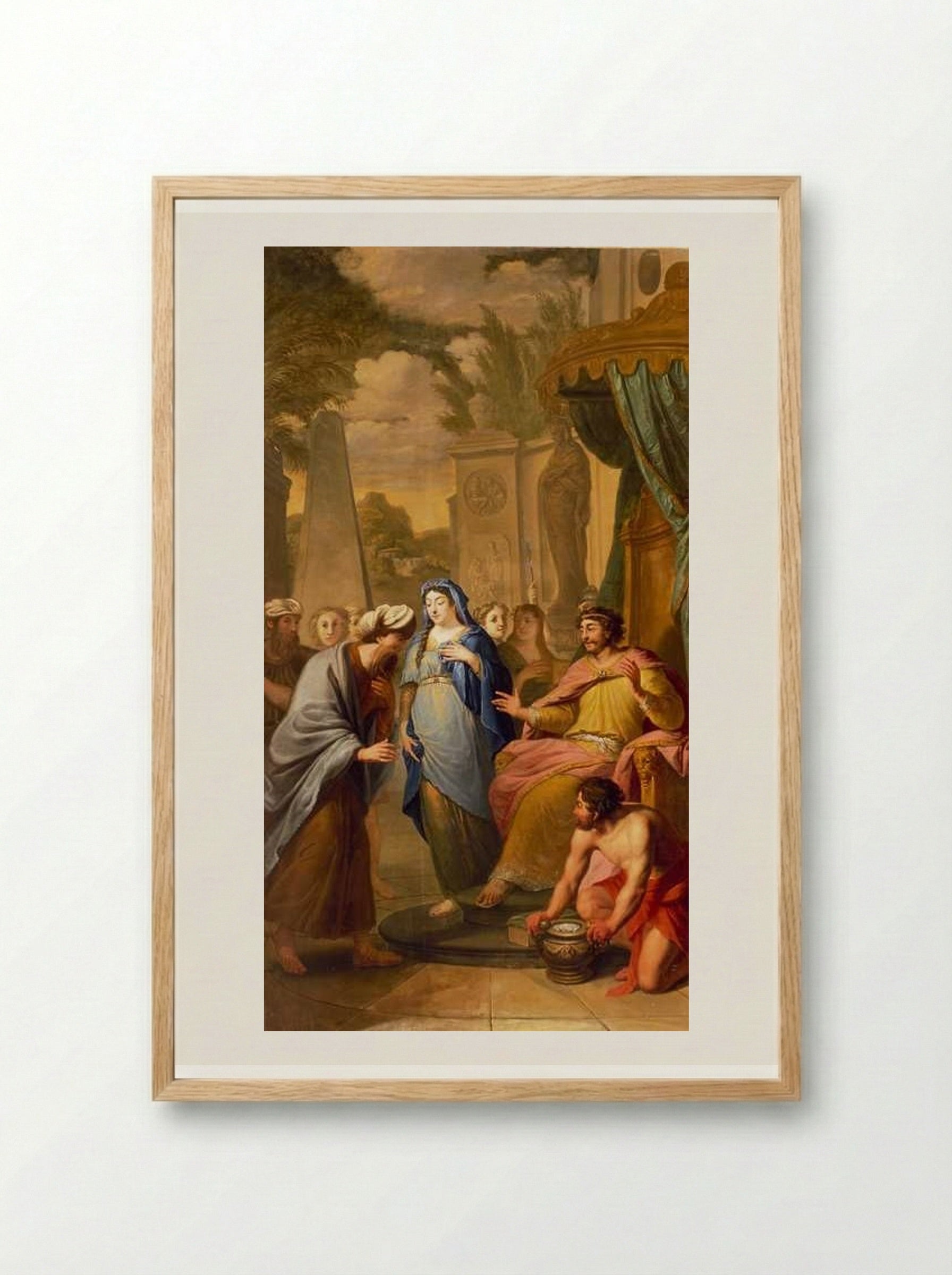Abraham wordt de geboorte van een zoon voorspeld - Elias van Nijmegen - Framed Print Wood