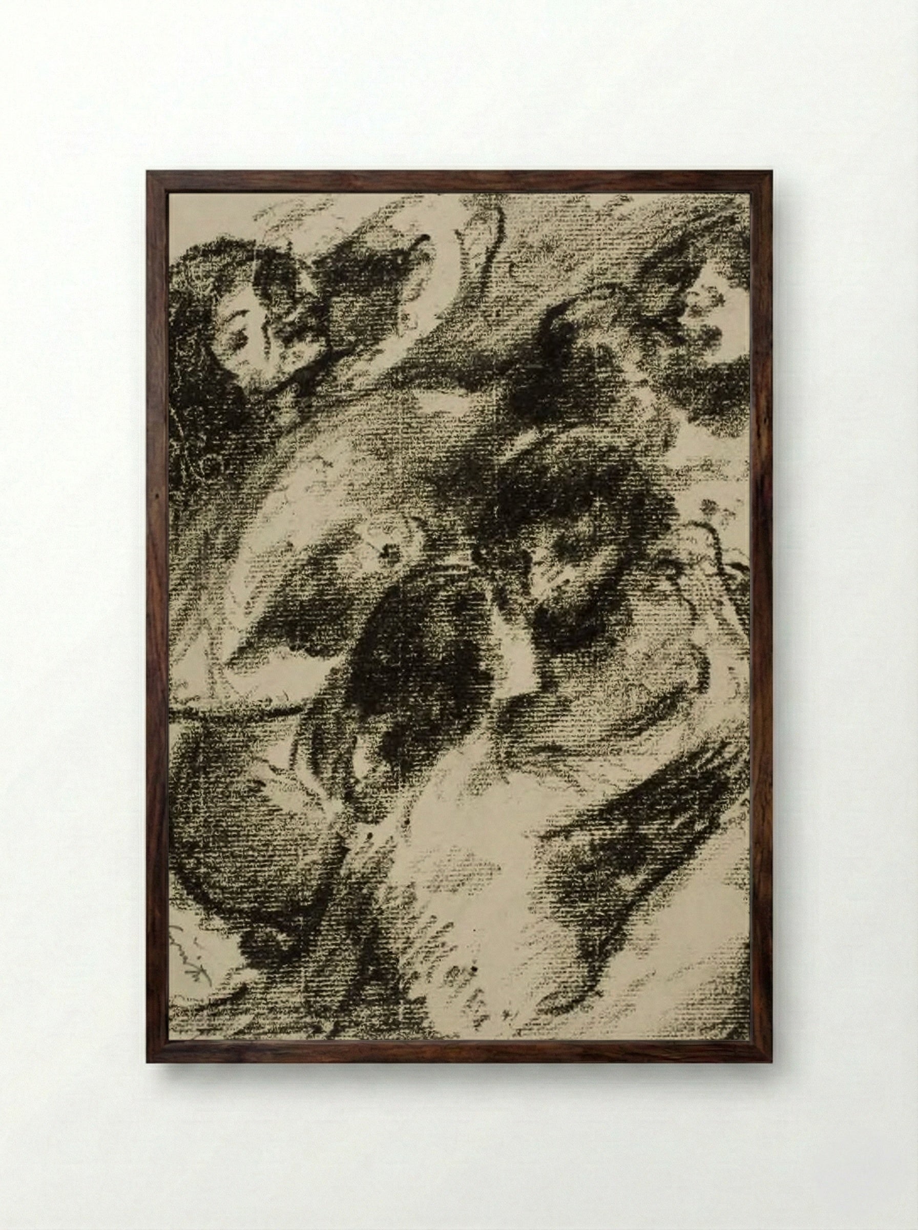 Absalom goes unto his father's concubines (II Samuel 16: 21-23) - Lovis Corinth - Framed Print Dark Wood