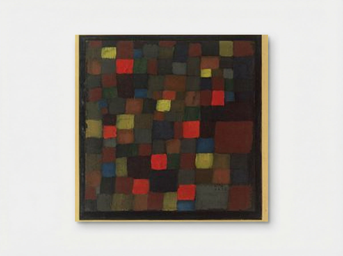 Abstract Colour Harmony in Squares with Vermillion Accents - Paul Klee - Poster