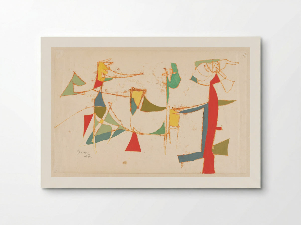 Abstract Composition with Geometric Figures - William Gear - Poster
