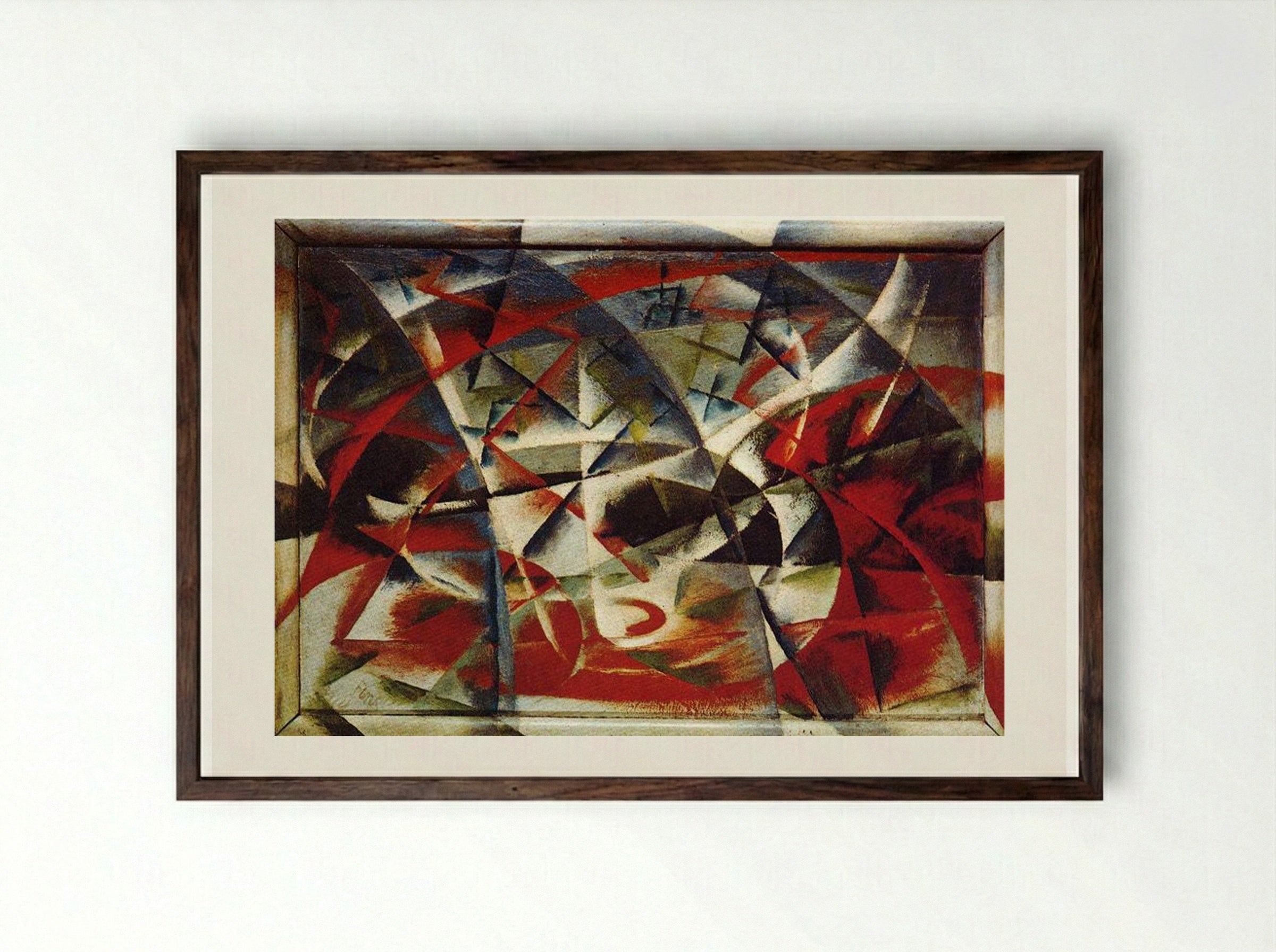 Abstract Speed + Sound - Giacomo Balla - Framed Print Dark Wood