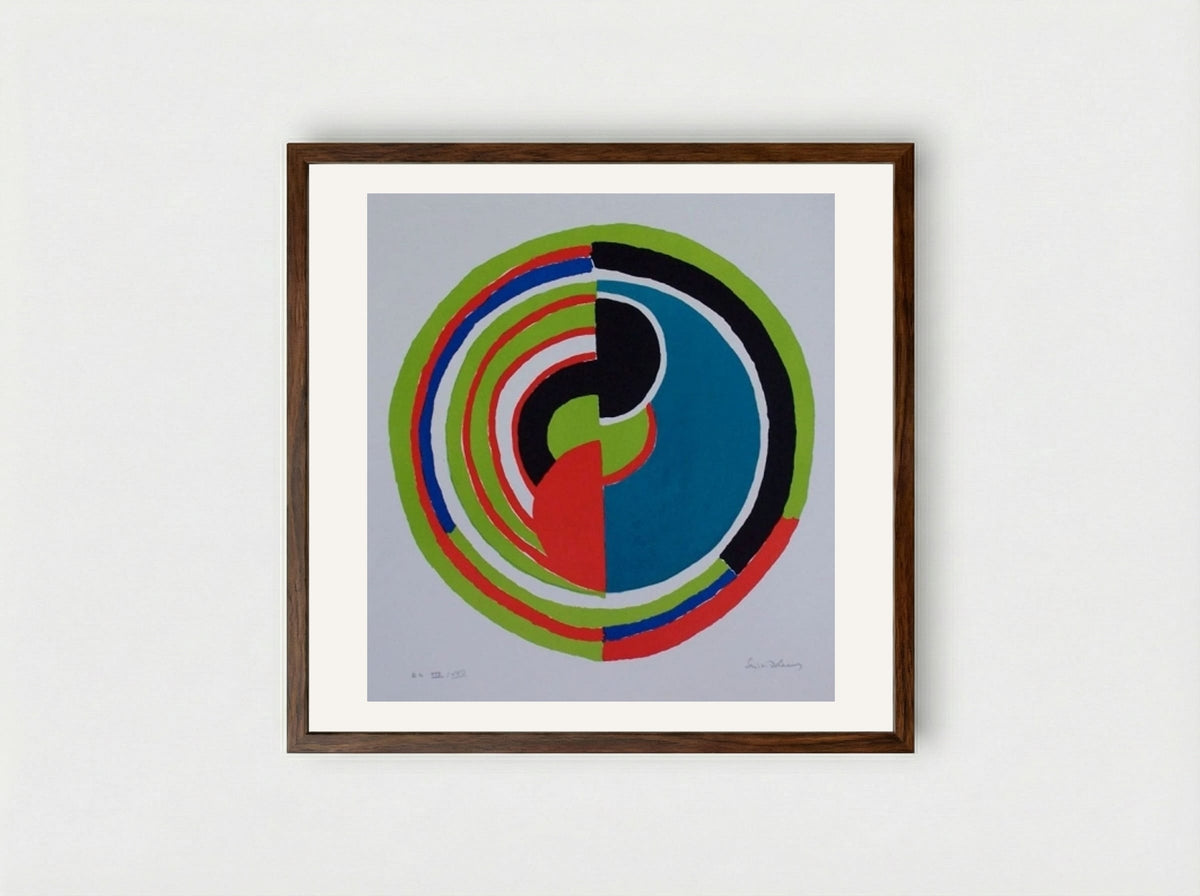 Abstract Swirl - Sonia Delaunay - Framed Print Dark Wood