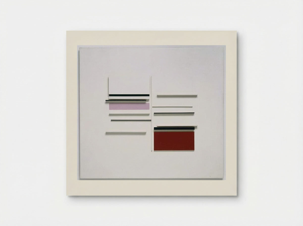 Abstract in White, Black, Indian and Lilac - Victor Pasmore - Poster