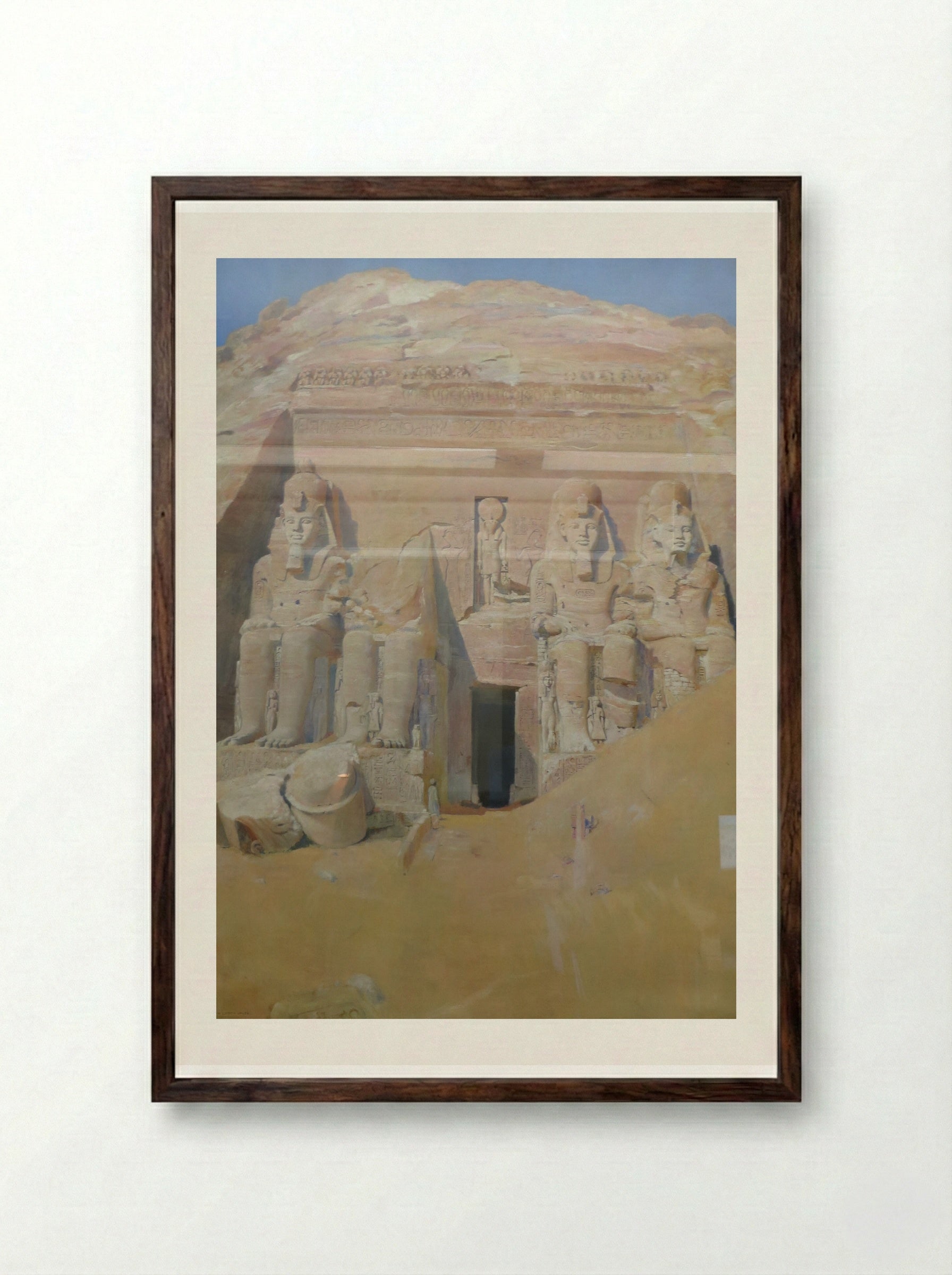 Abu Simbel - Joseph Lindon Smith - Framed Print Dark Wood