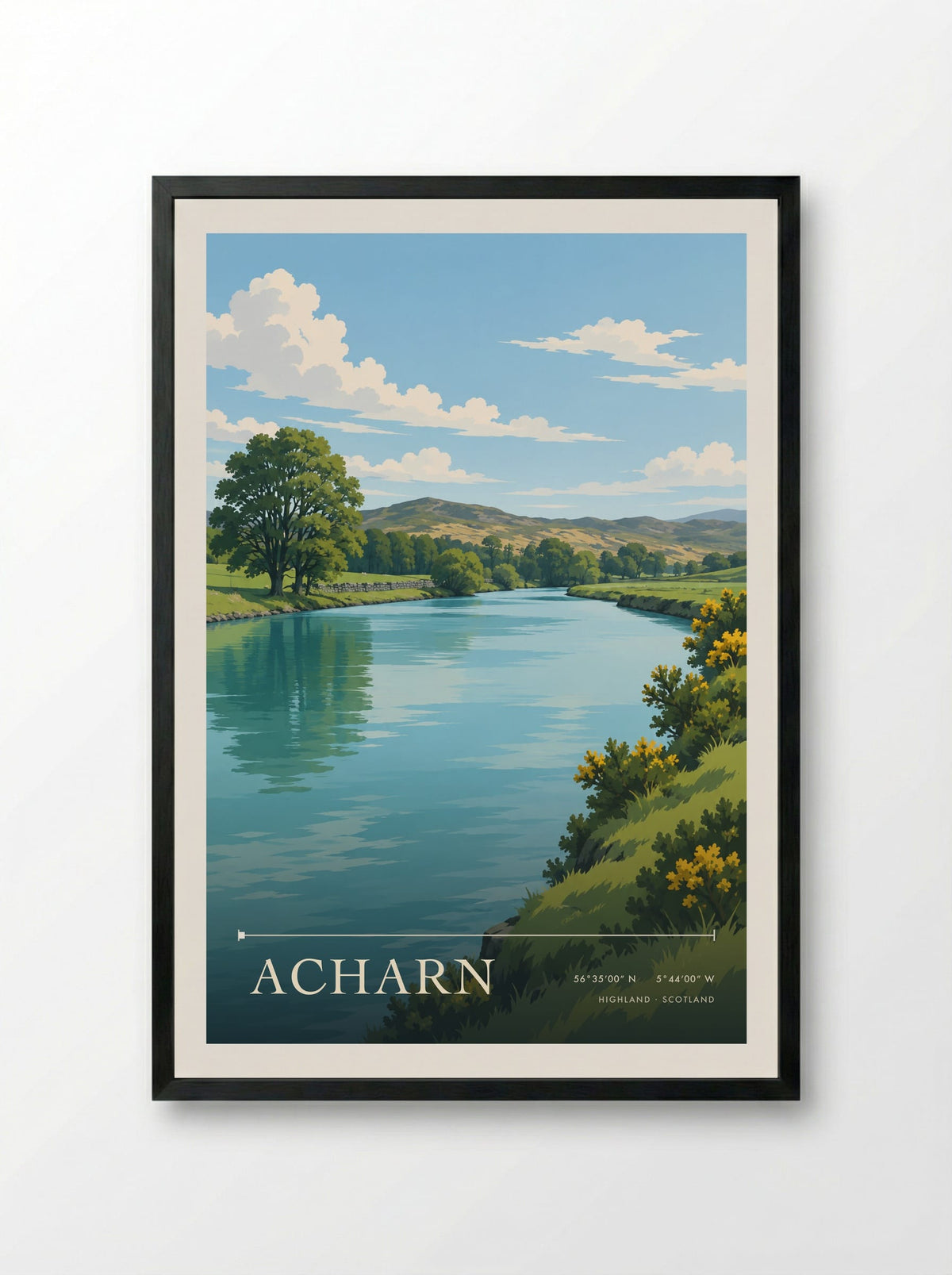 Acharn, Highland | Travel Poster - Framed Print Black