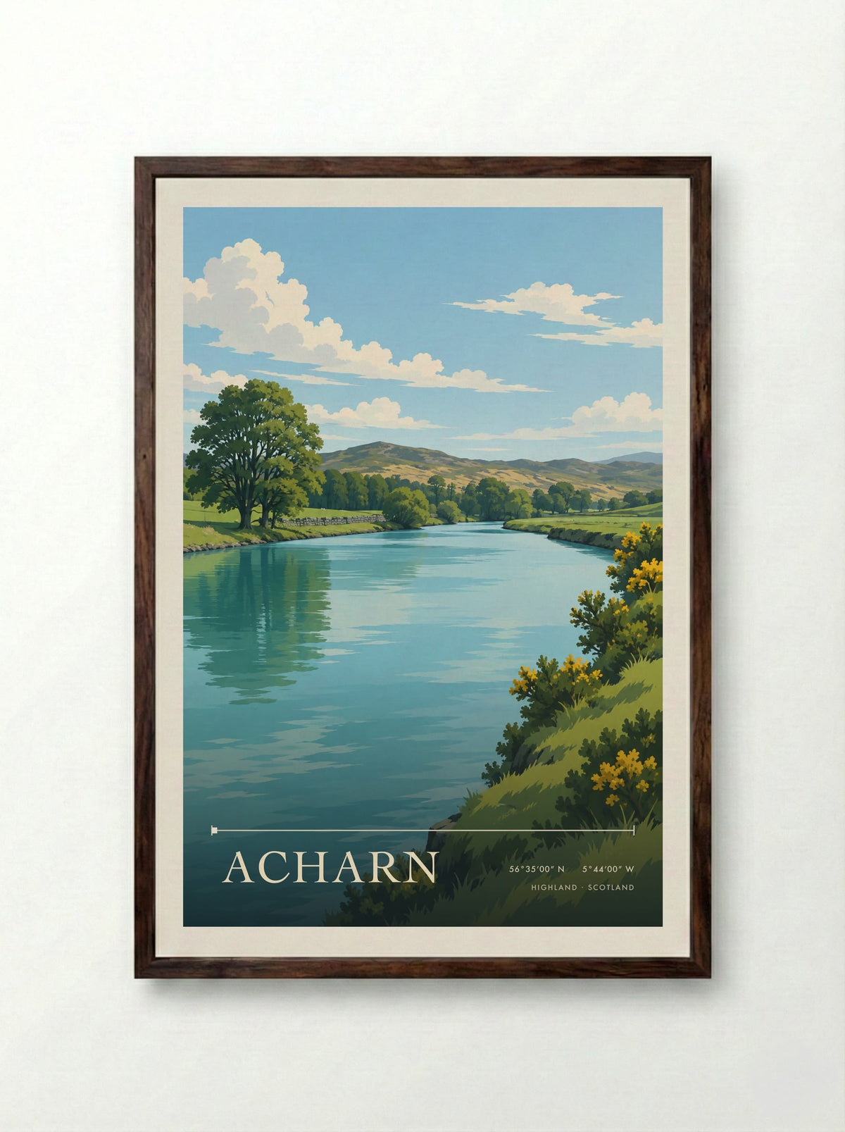 Acharn, Highland | Travel Poster - Framed Print Dark Wood