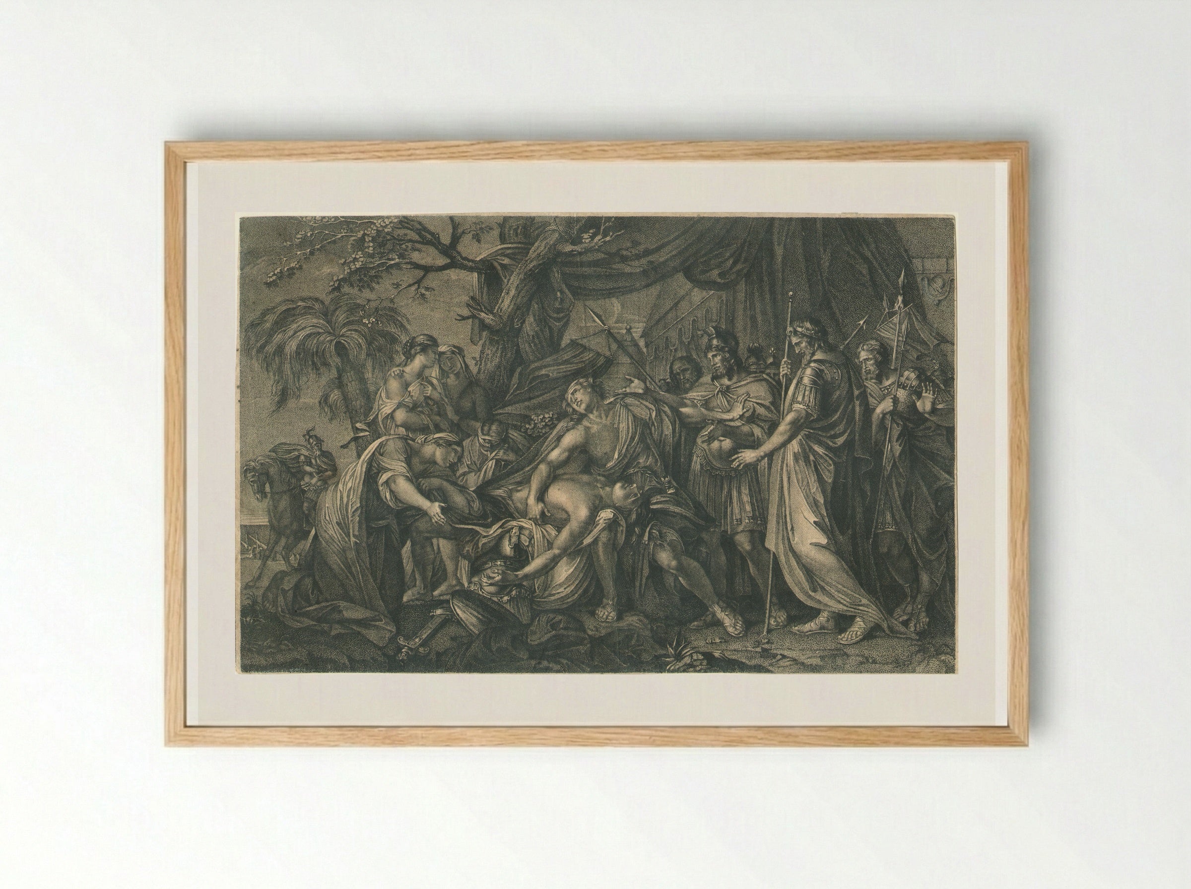 Achilles Laments the Death of Patroclus - Domenico Cunego - Framed Print Wood