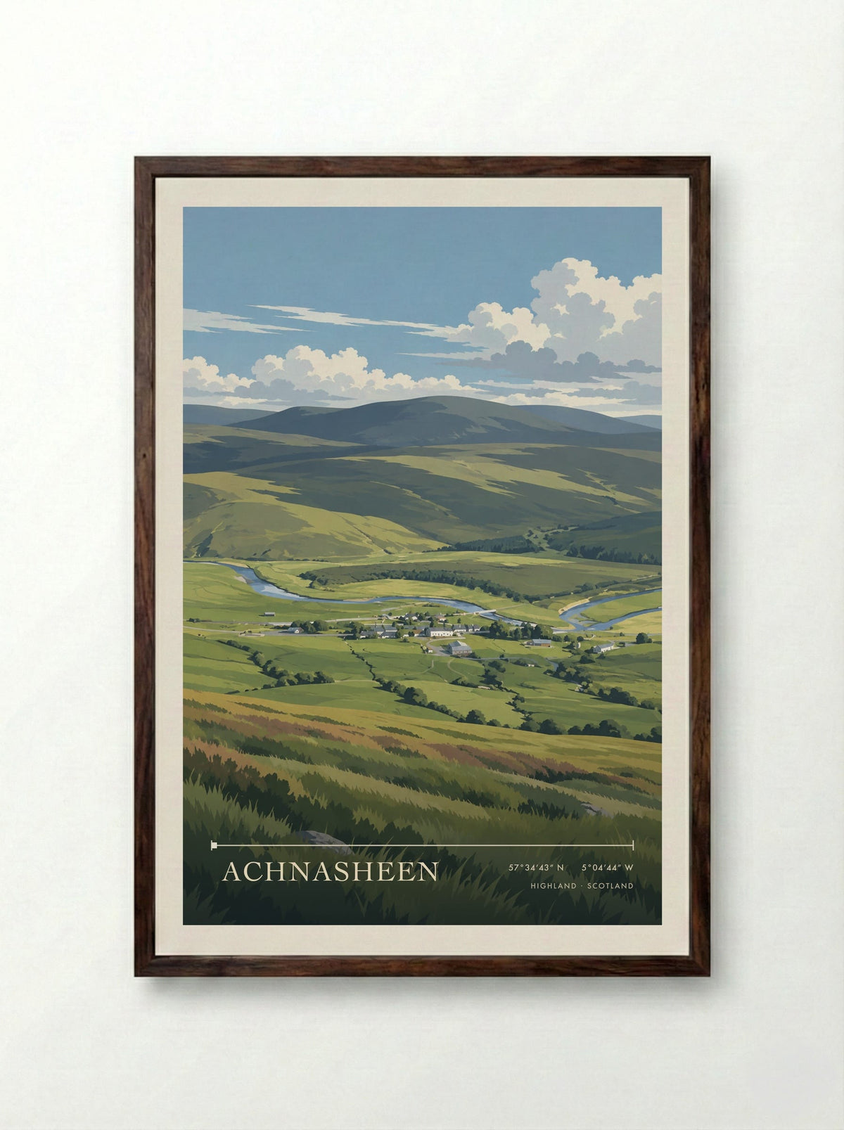 Achnasheen, Highland | Travel Poster - Framed Print Dark Wood