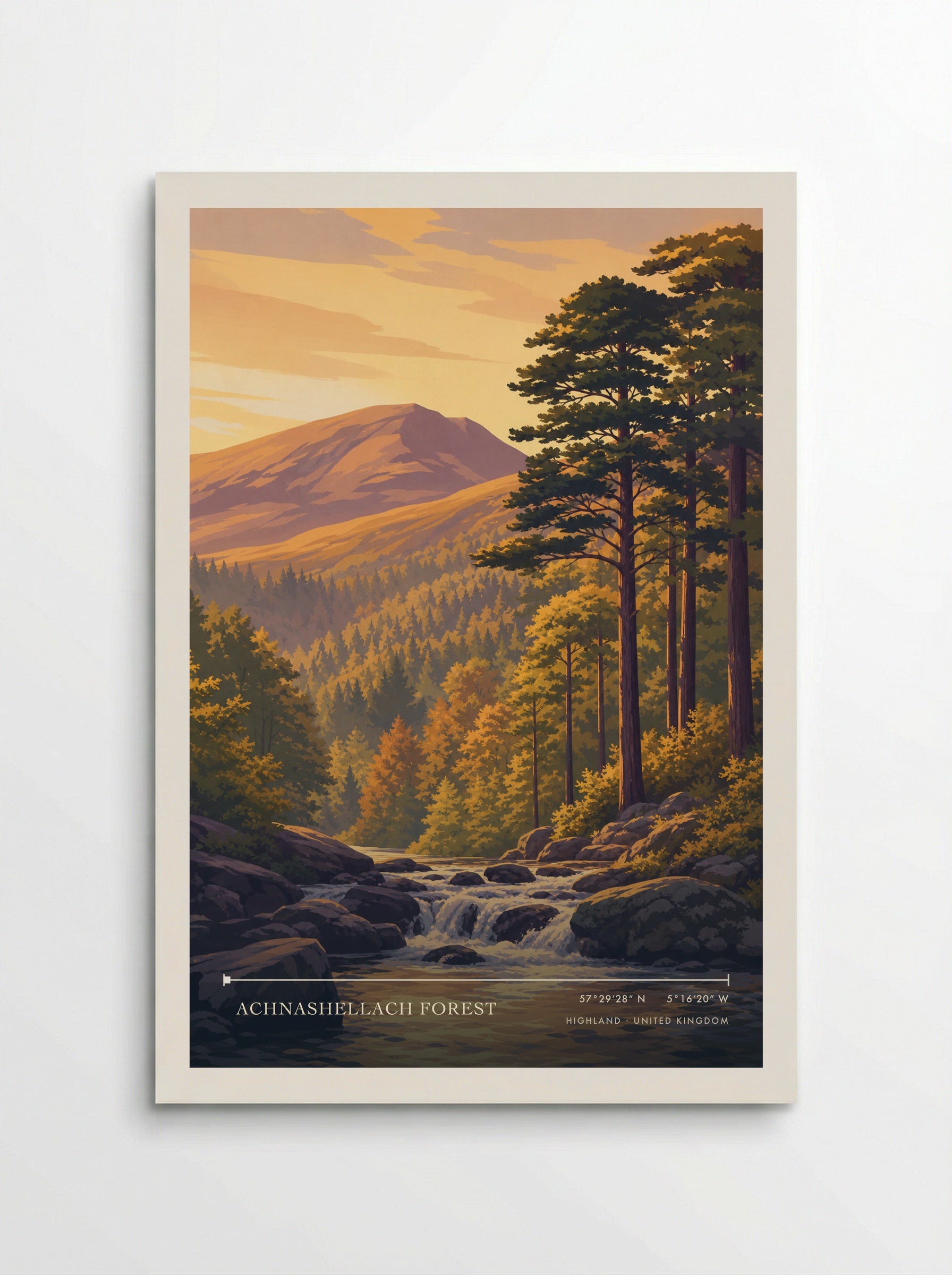 Achnashellach Forest Highland United Kingdom Travel Poster - Poster