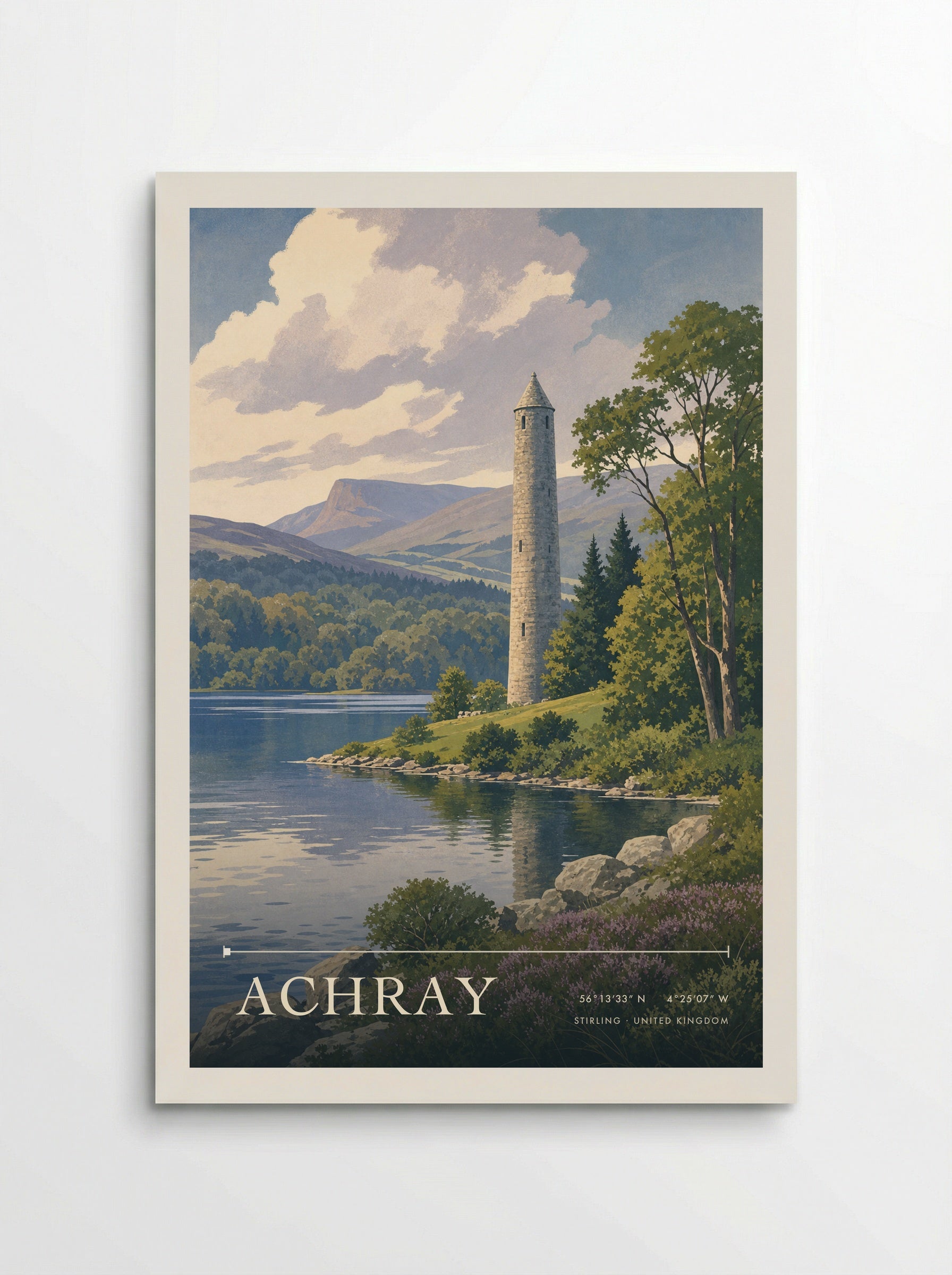 Achray Stirling United Kingdom Travel Poster - Poster