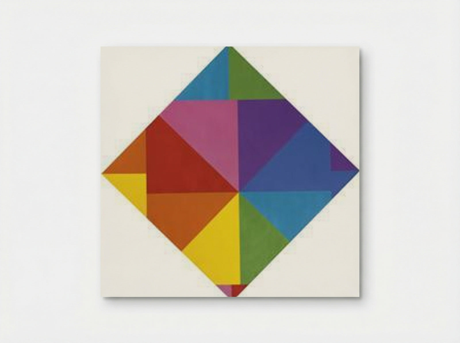 Acht farben im horizontal-diagonal-quadrat - Max Bill