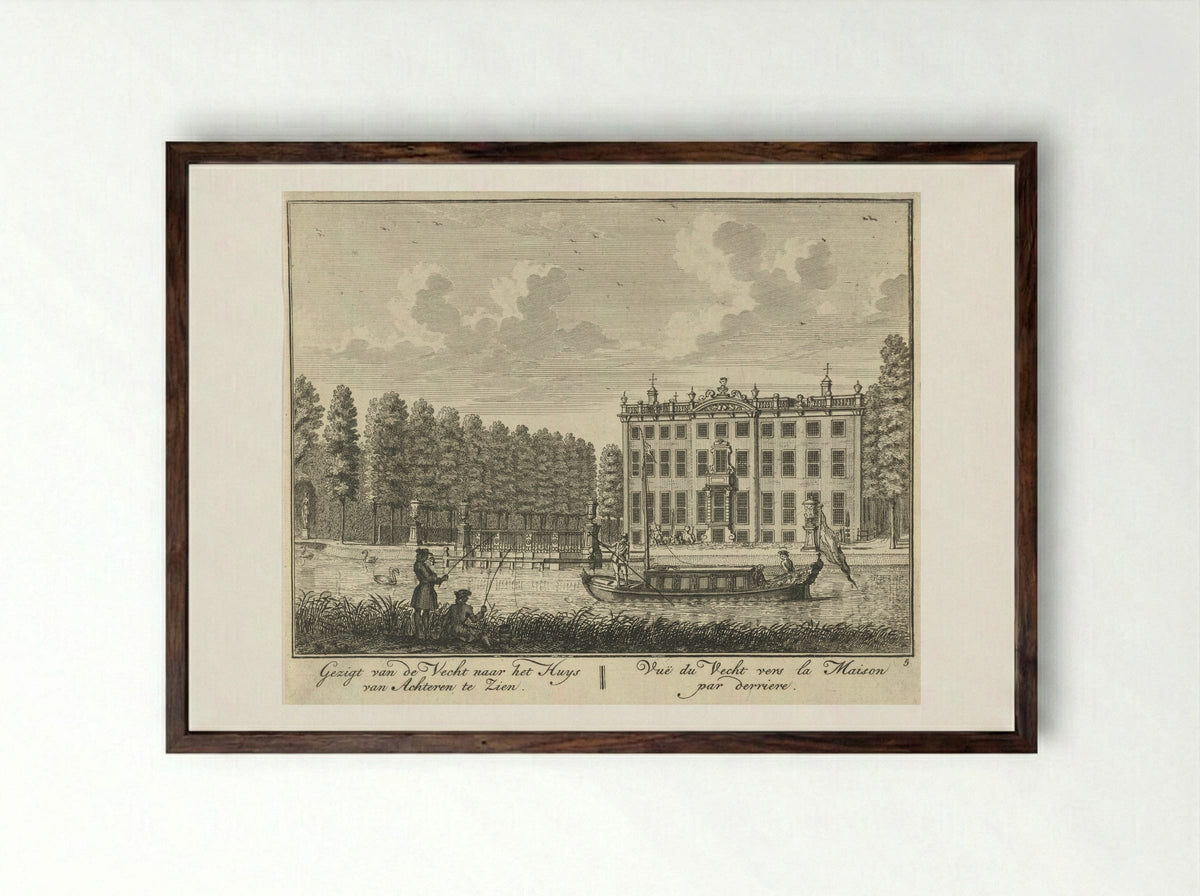 Achtergevel van Huis ter Meer te Maarssen - Hendrik de Leth - Framed Print Dark Wood