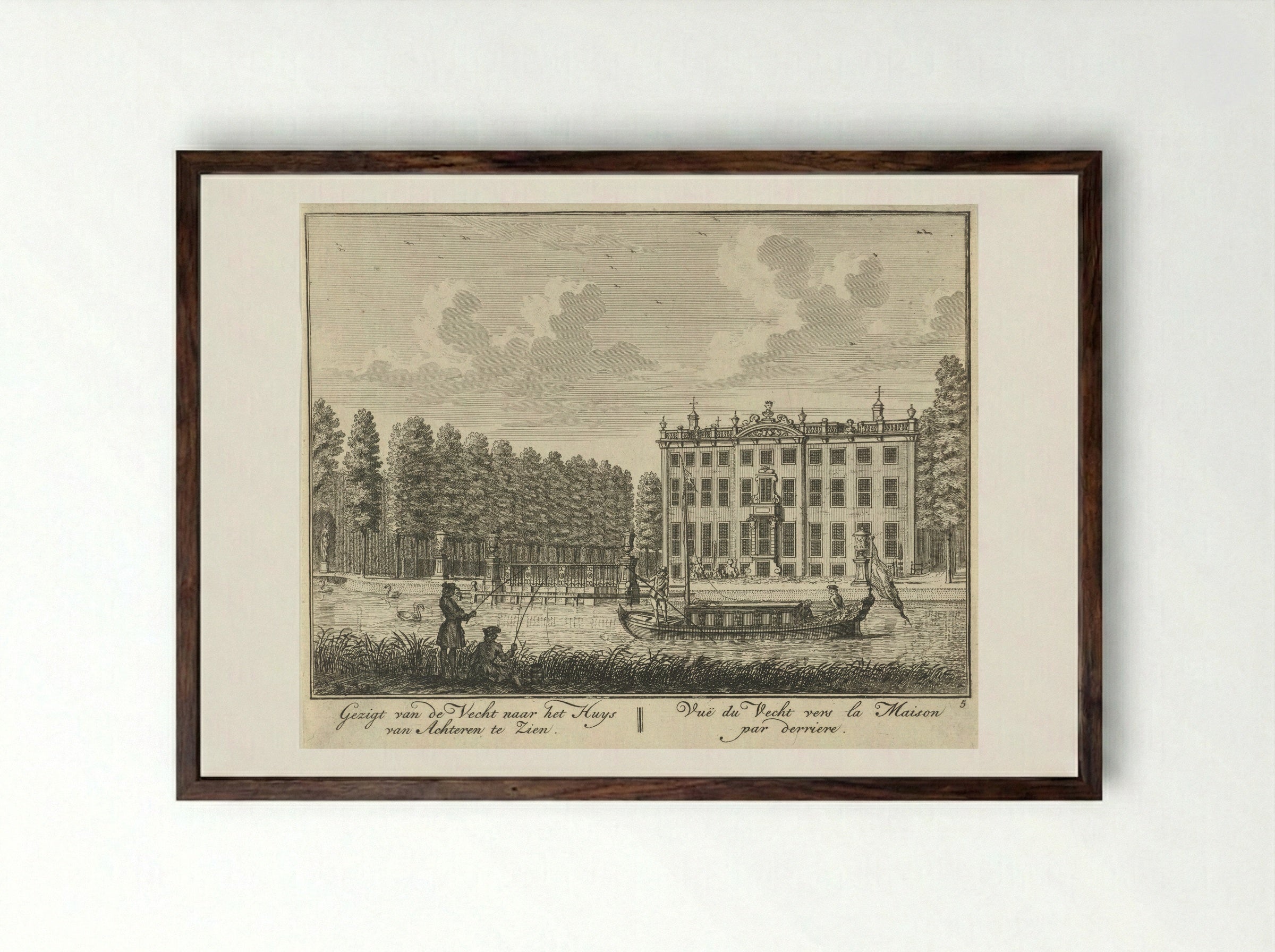Achtergevel van Huis ter Meer te Maarssen - Hendrik de Leth - Framed Print Dark Wood