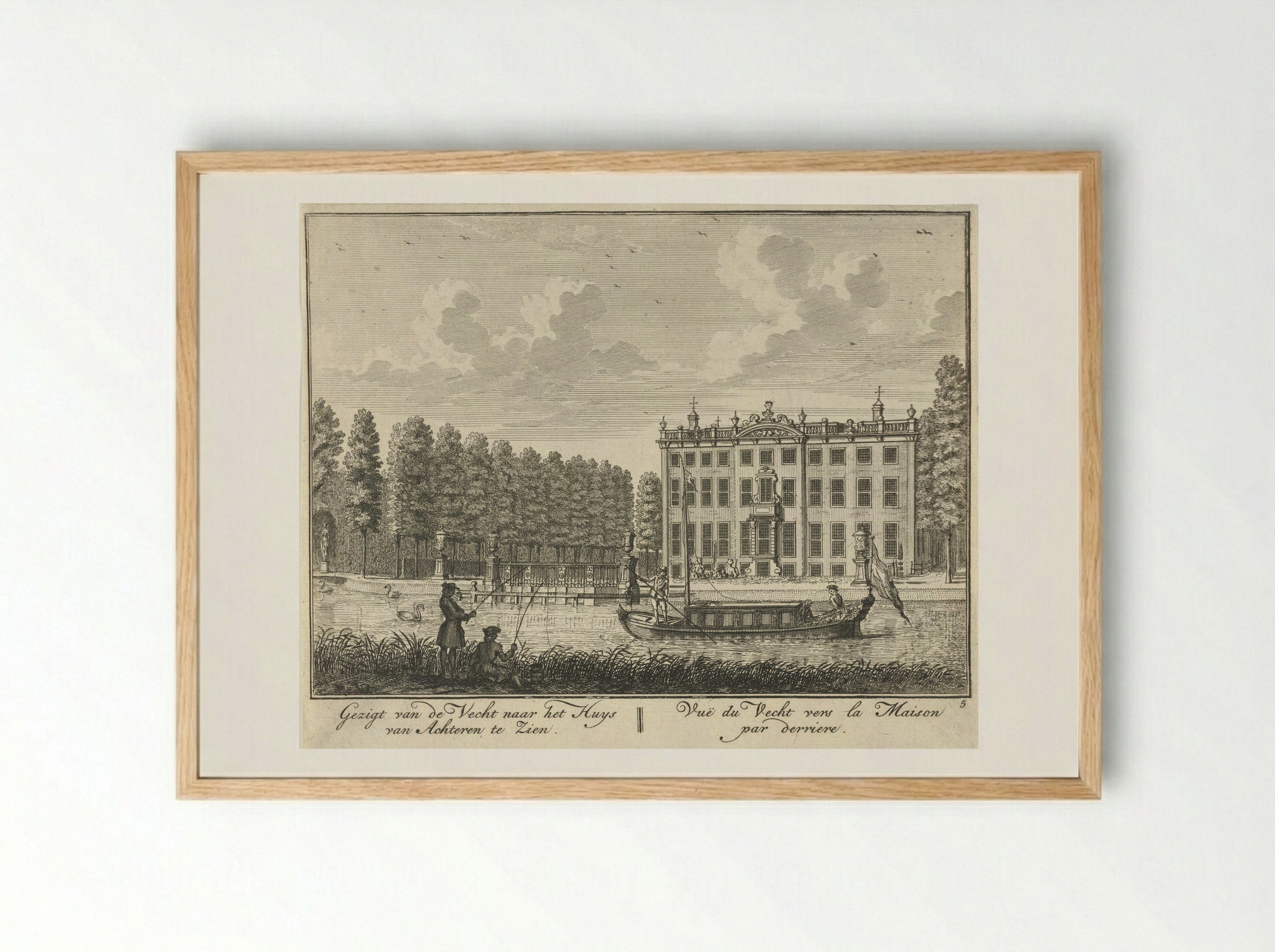 Achtergevel van Huis ter Meer te Maarssen - Hendrik de Leth - Framed Print Wood