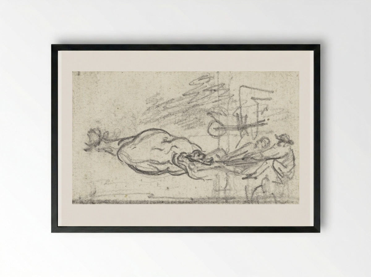 Achterkant van een vierwielige kar - Simon Andreas Krausz - Framed Print Black