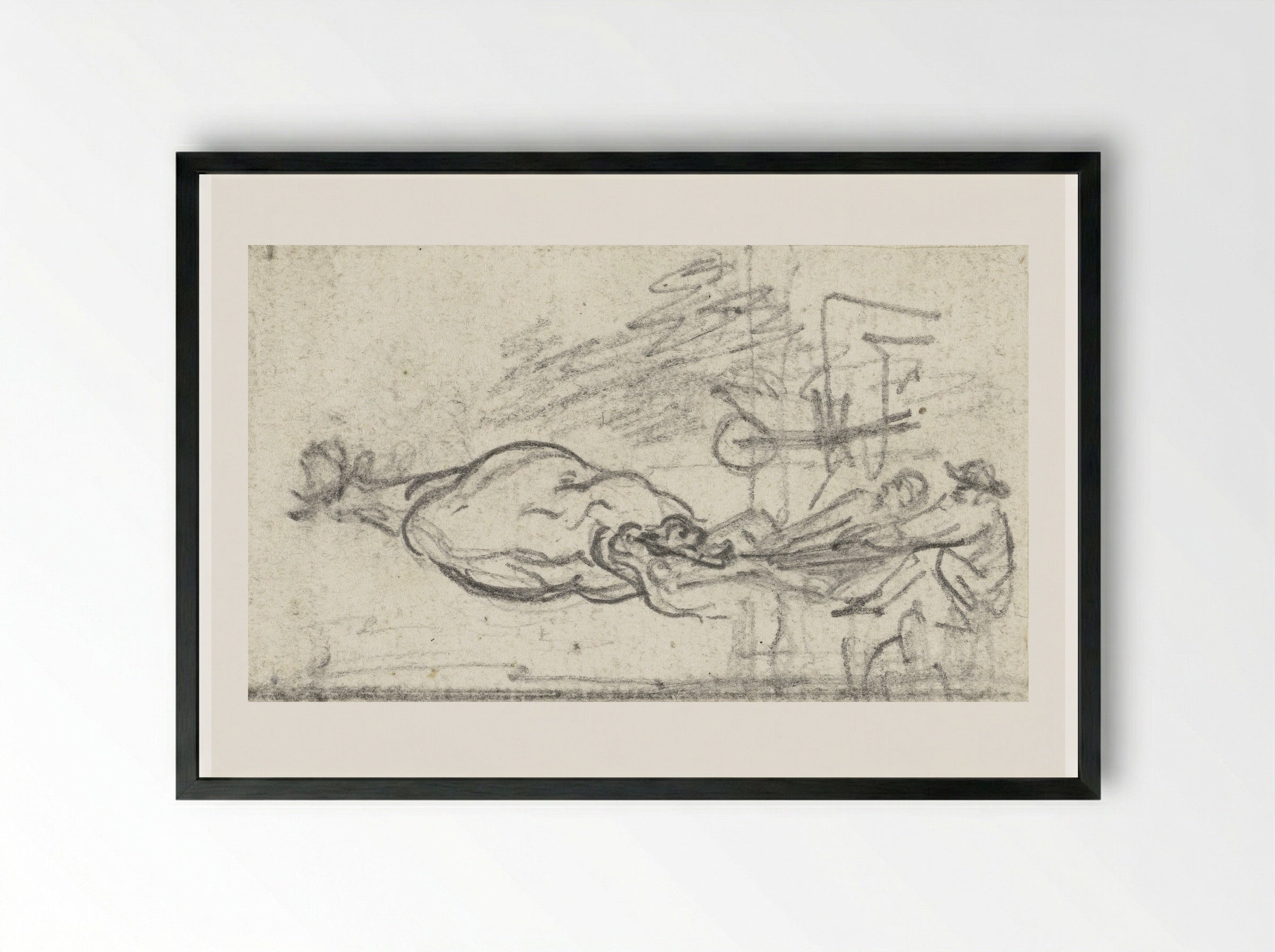 Achterkant van een vierwielige kar - Simon Andreas Krausz - Framed Print Black