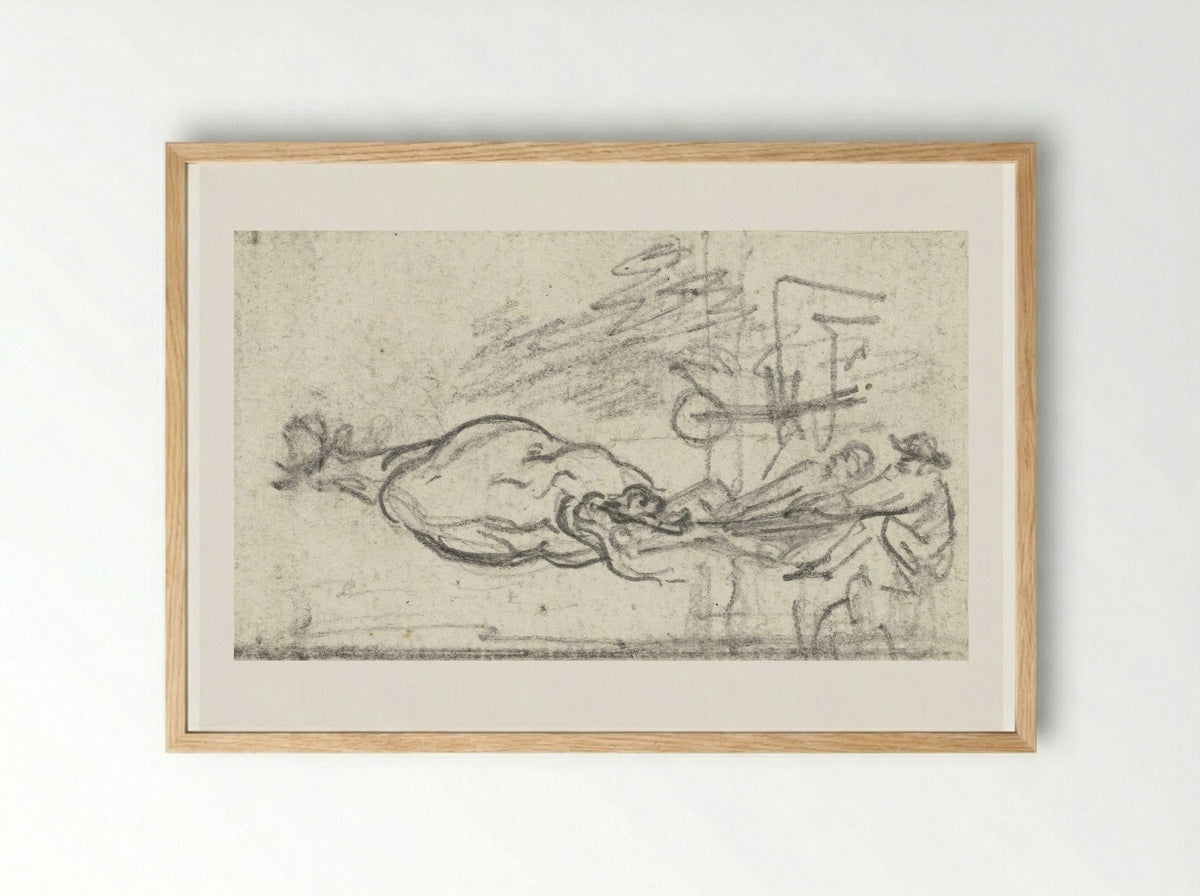 Achterkant van een vierwielige kar - Simon Andreas Krausz - Framed Print Wood