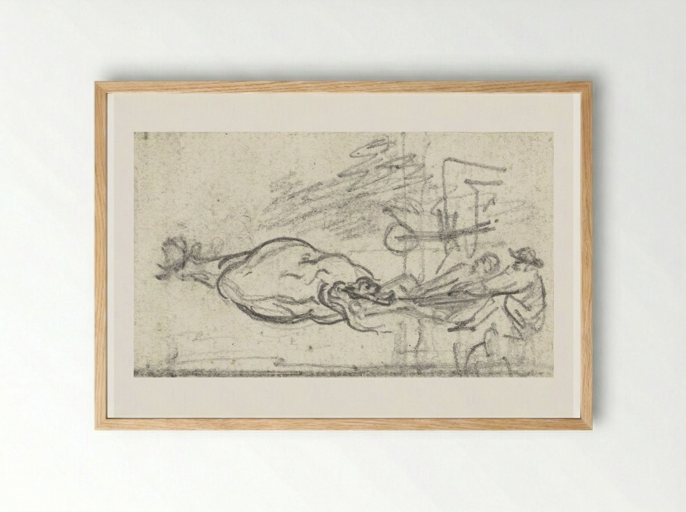 Achterkant van een vierwielige kar - Simon Andreas Krausz - Framed Print Wood