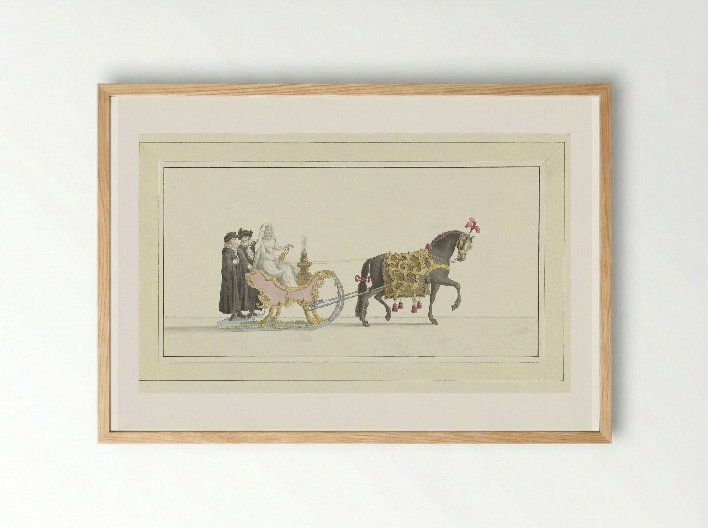 Achtste slede (Eighth Sleigh) - Abraham Delfos - Framed Print Wood