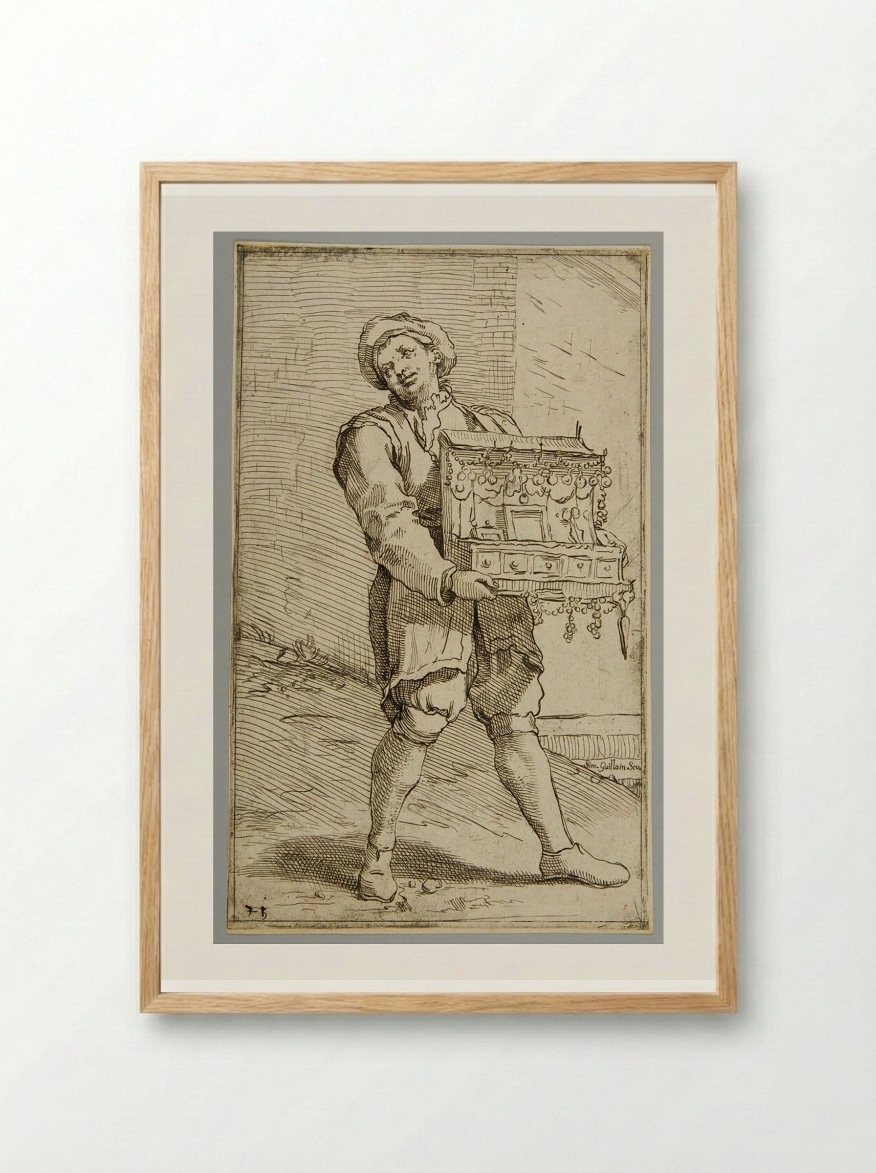 Acoramaglietti (Plate 71) - Simon Guillain - Framed Print Wood