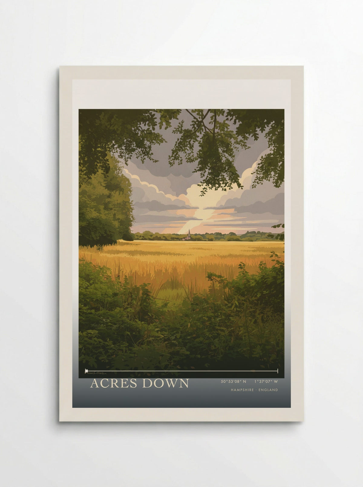 Acres Down Hampshire England Travel Poster - Poster