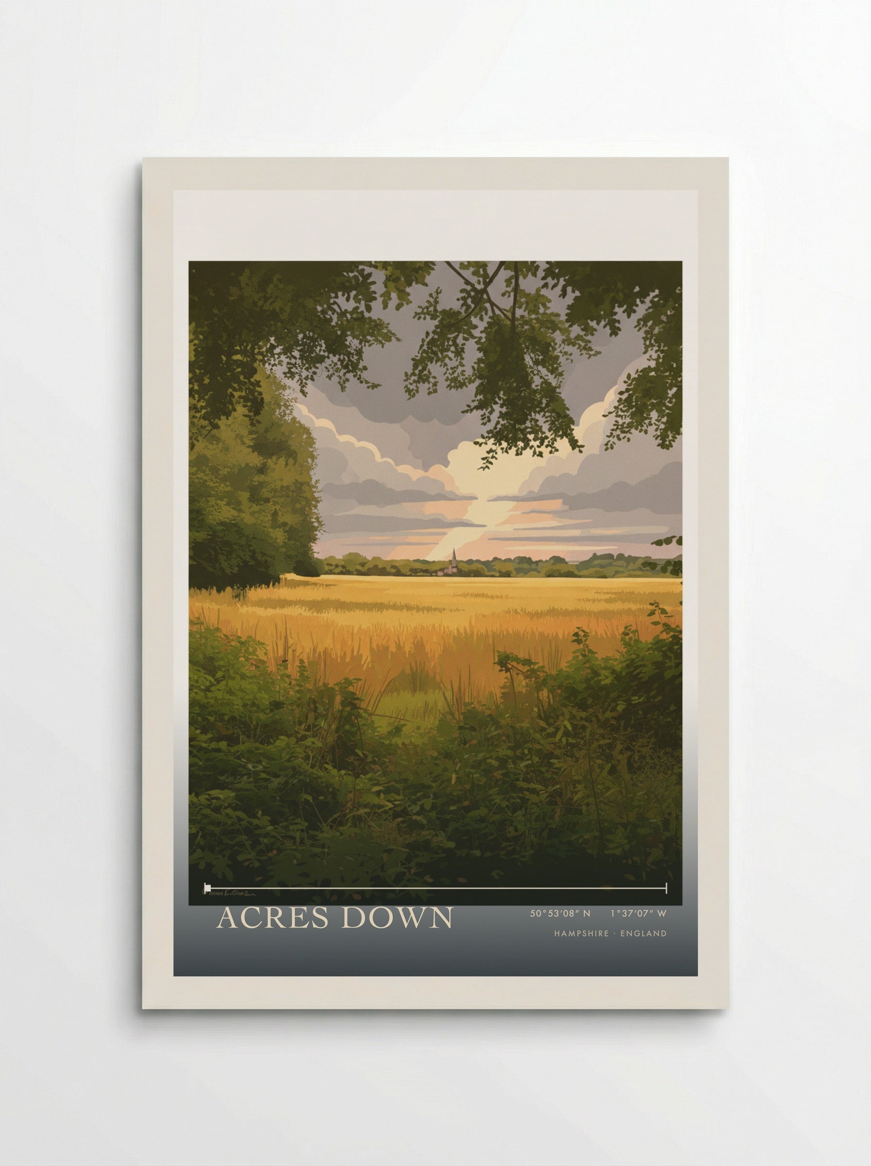 Acres Down Hampshire England Travel Poster - Poster