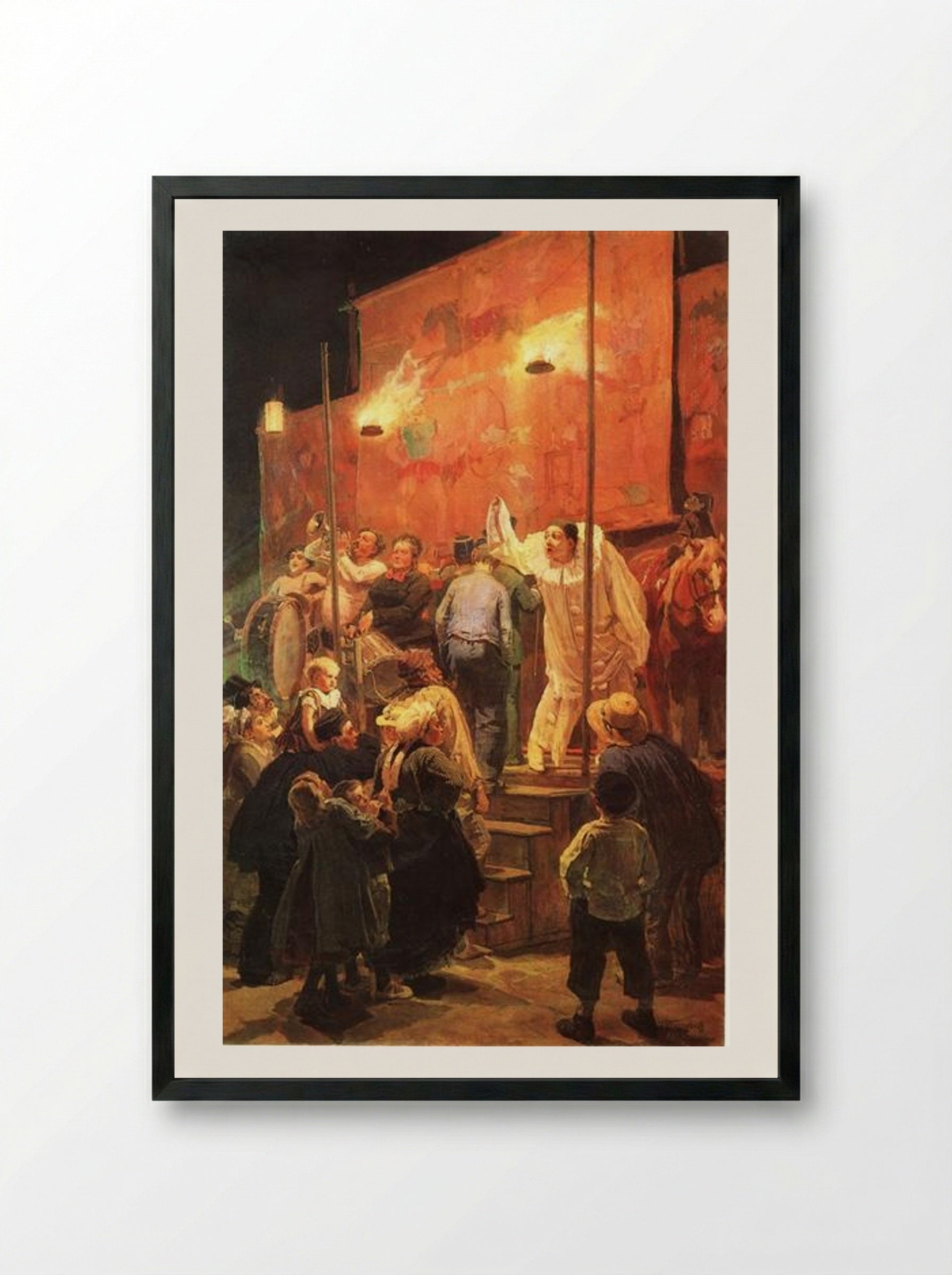 Acrobats (Festival in a Paris Suburb) - Viktor Vasnetsov - Framed Print Black