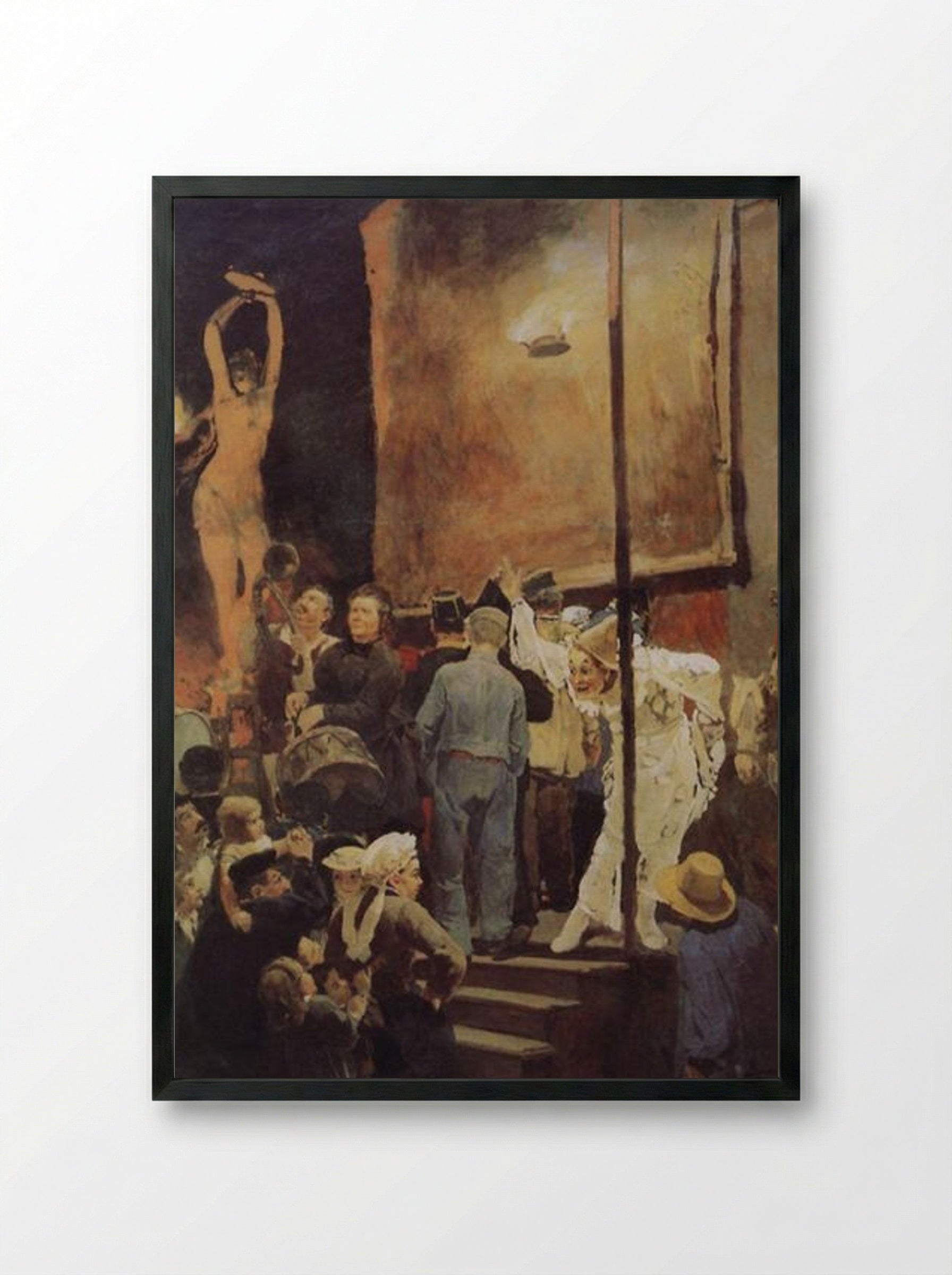 Acrobats (On a holiday near Paris) - Viktor Vasnetsov - Framed Print Black