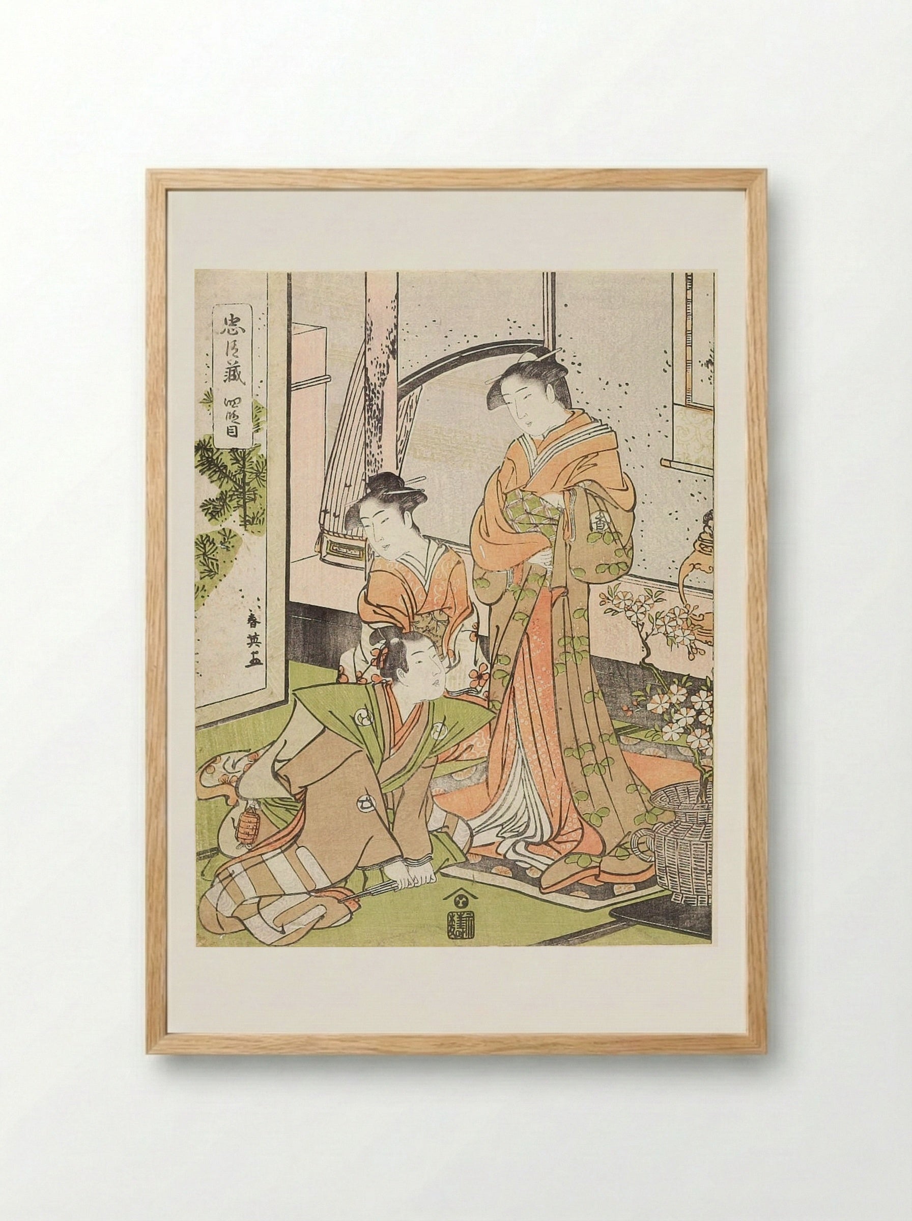 Act Four from the series Treasury of Loyal Retainers - Katsukawa Shun'ei - Framed Print Wood