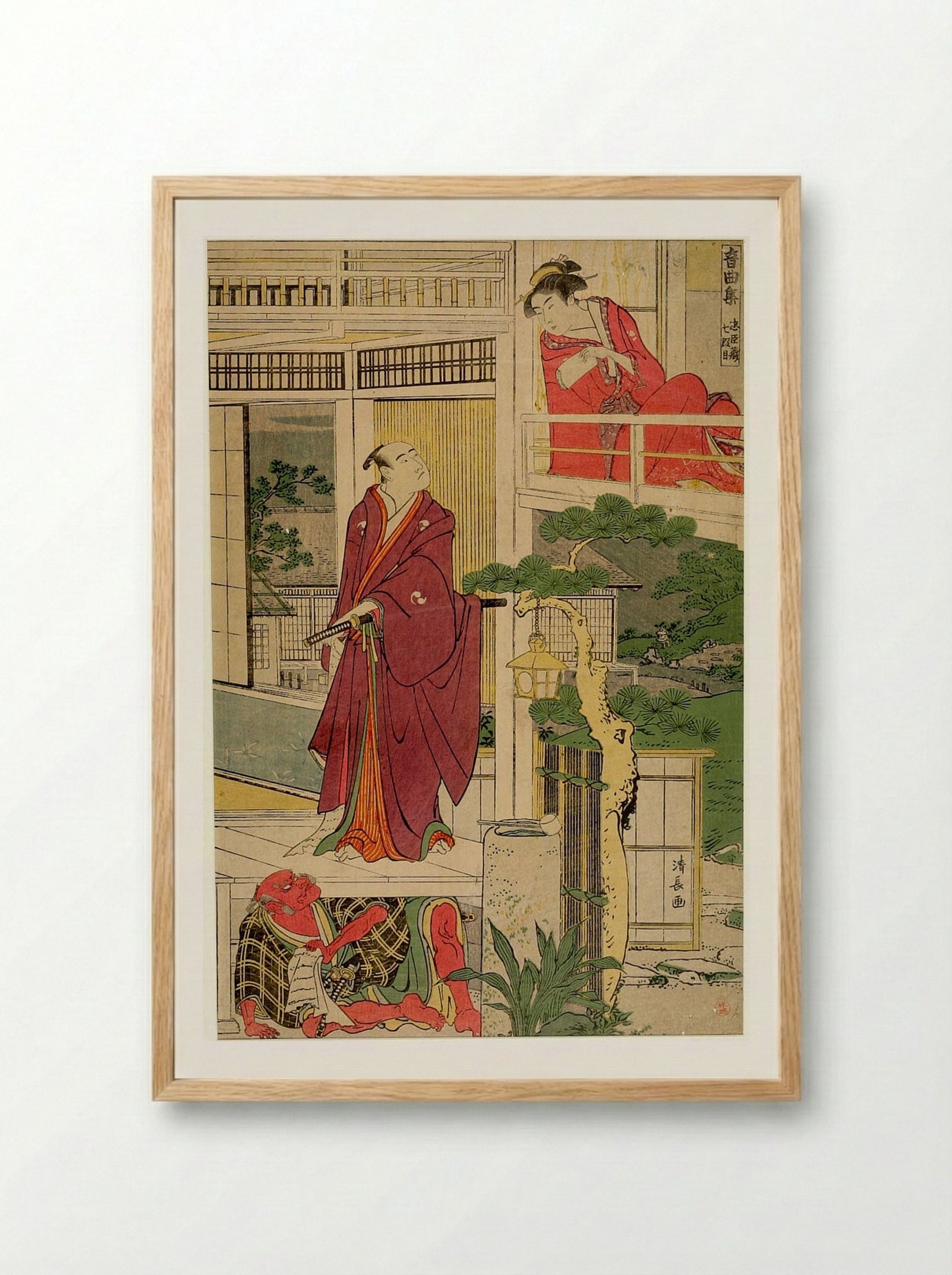 Act Seven from the series Treasury of Loyal Retainers - Torii Kiyonaga - Framed Print Wood