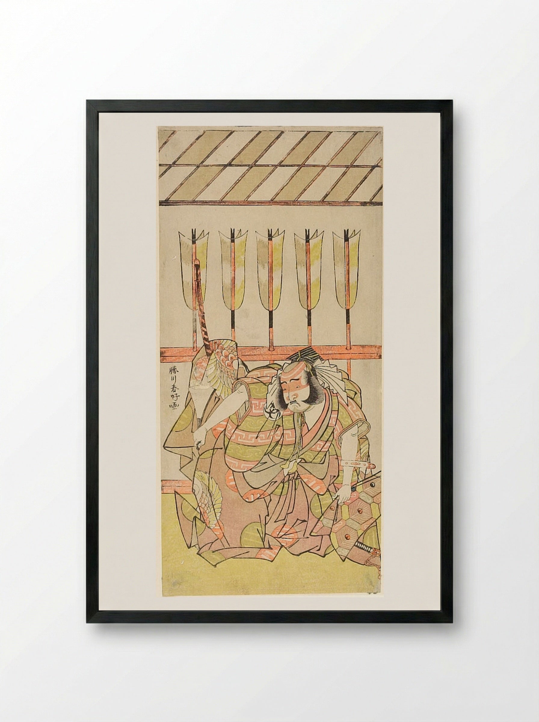 Actor Bando Mitsugoro I as Asahina - Katsukawa Shunkō - Framed Print Black