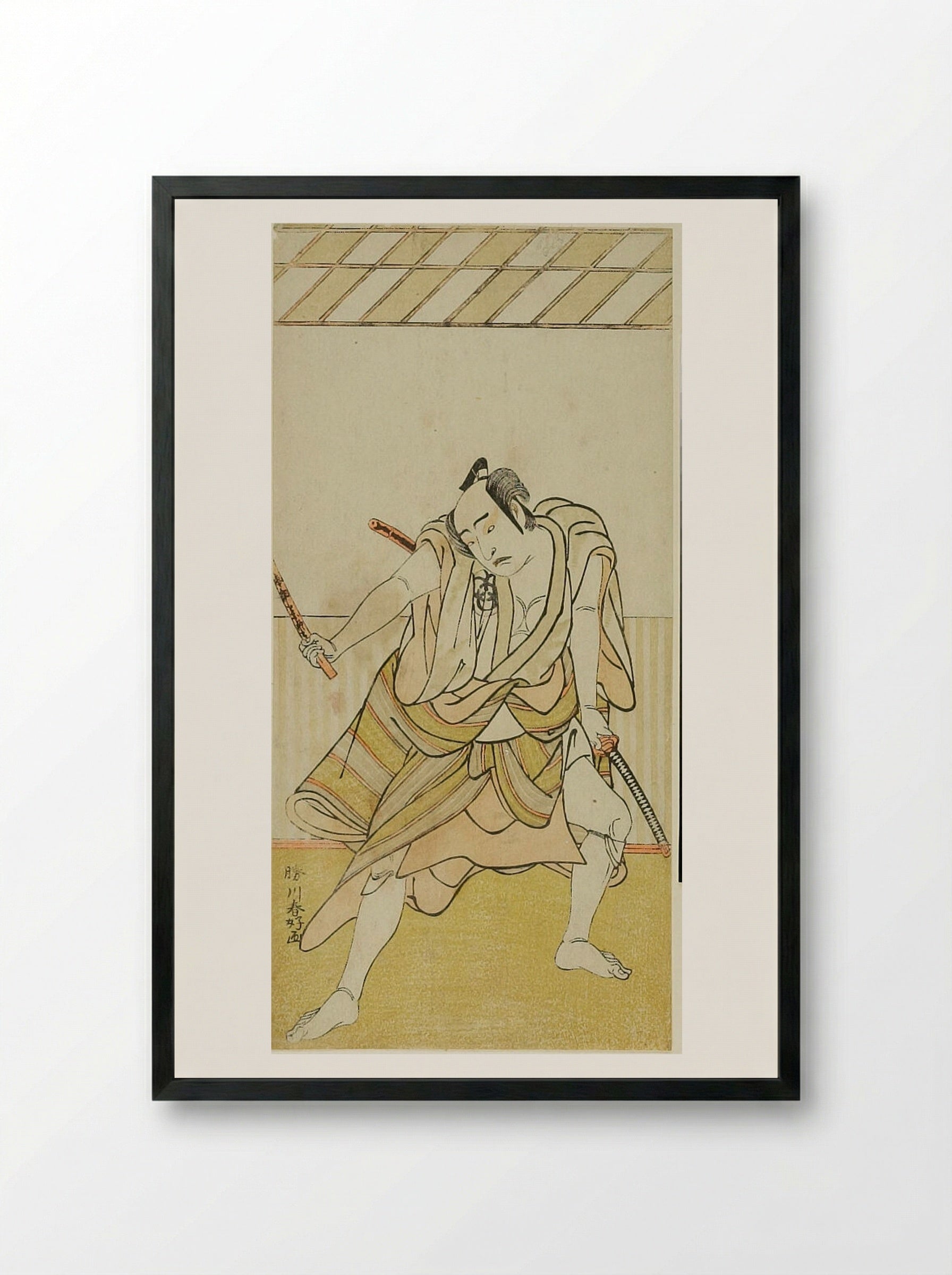 Actor Bando Mitsugoro I - Katsukawa Shunkō - Framed Print Black