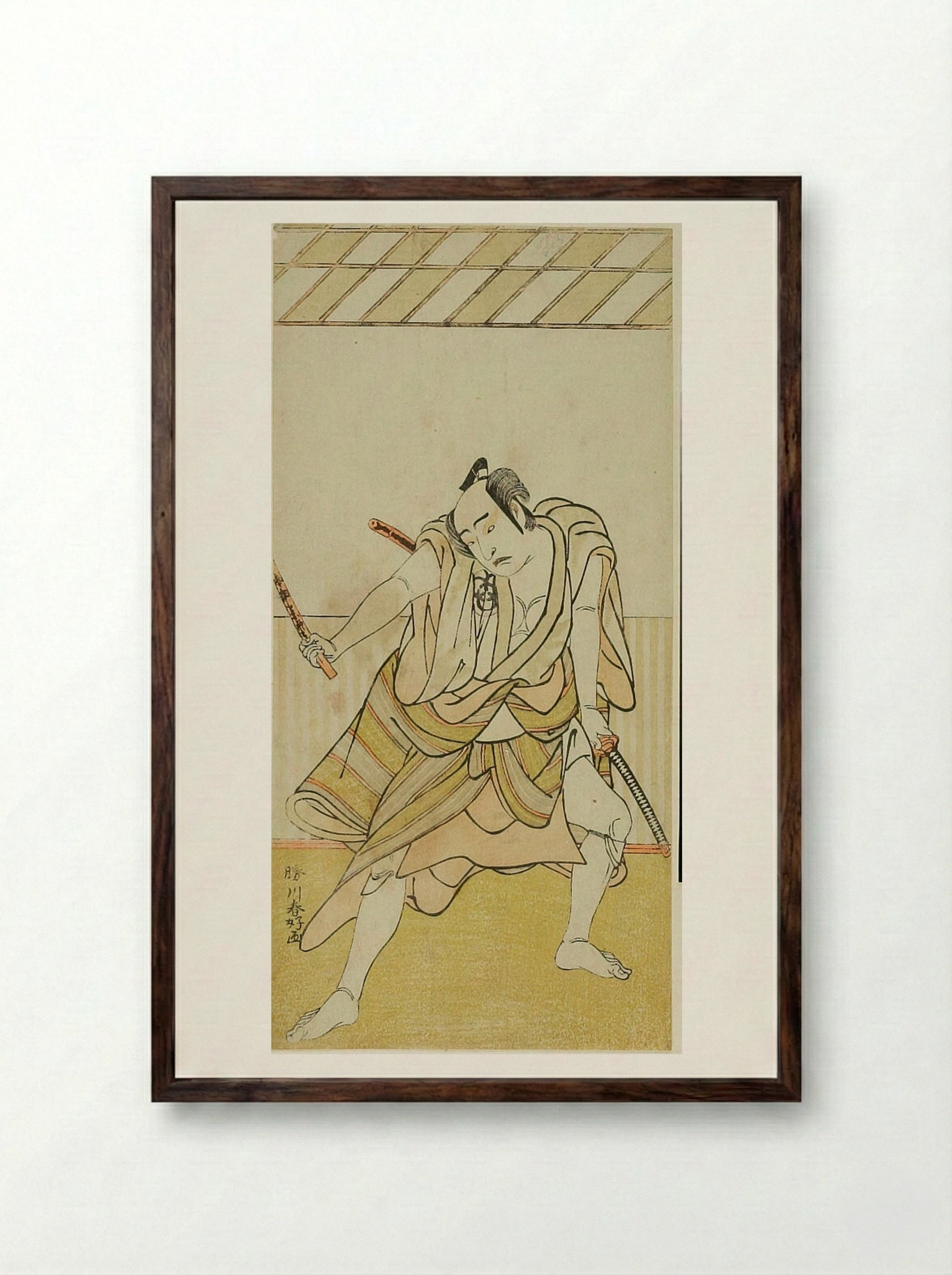 Actor Bando Mitsugoro I - Katsukawa Shunkō - Framed Print Dark Wood