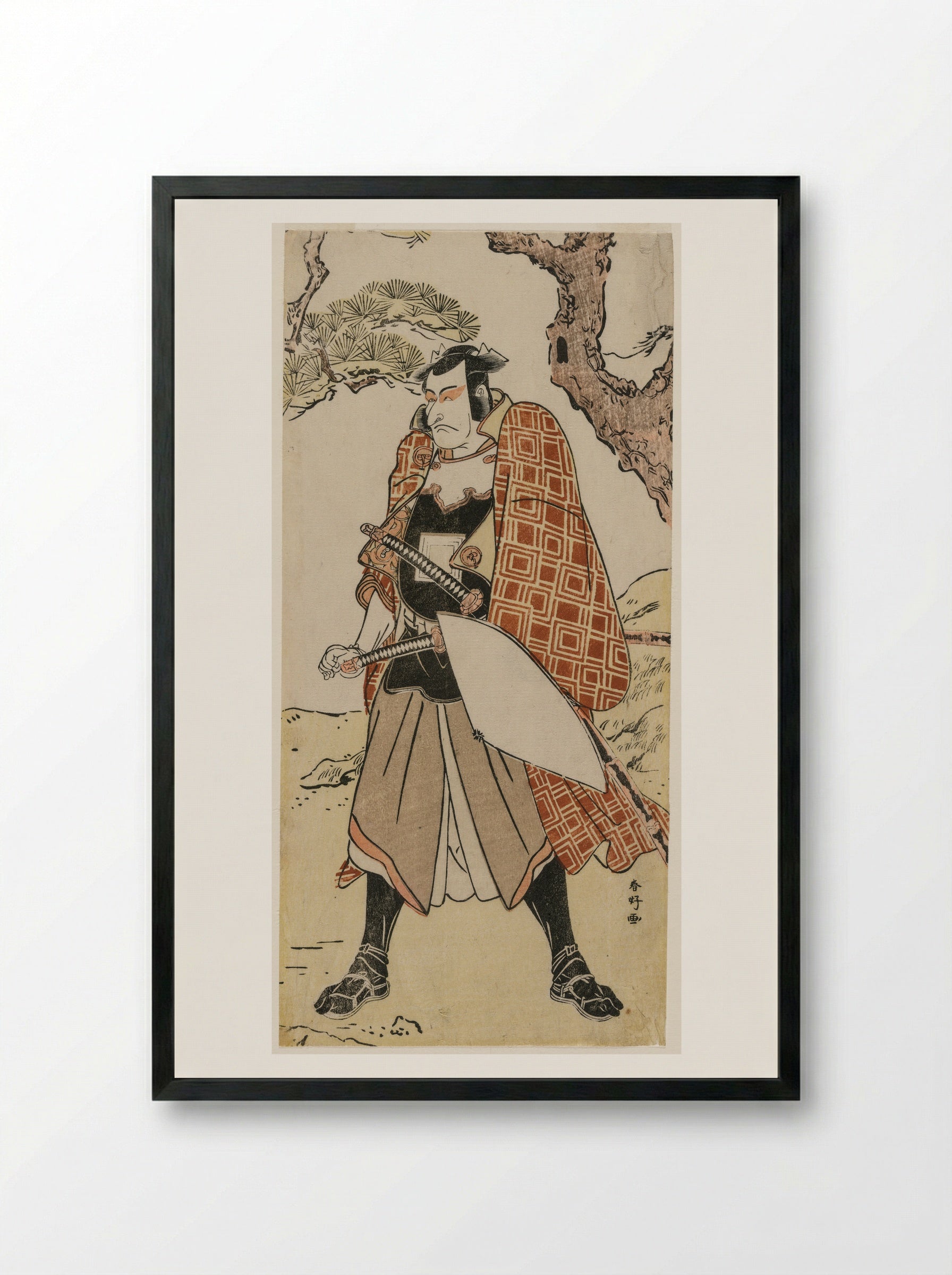 Actor Ichikawa Danjūrō 5th as Matsuōmaru - Katsukawa Shunkō - Framed Print Black