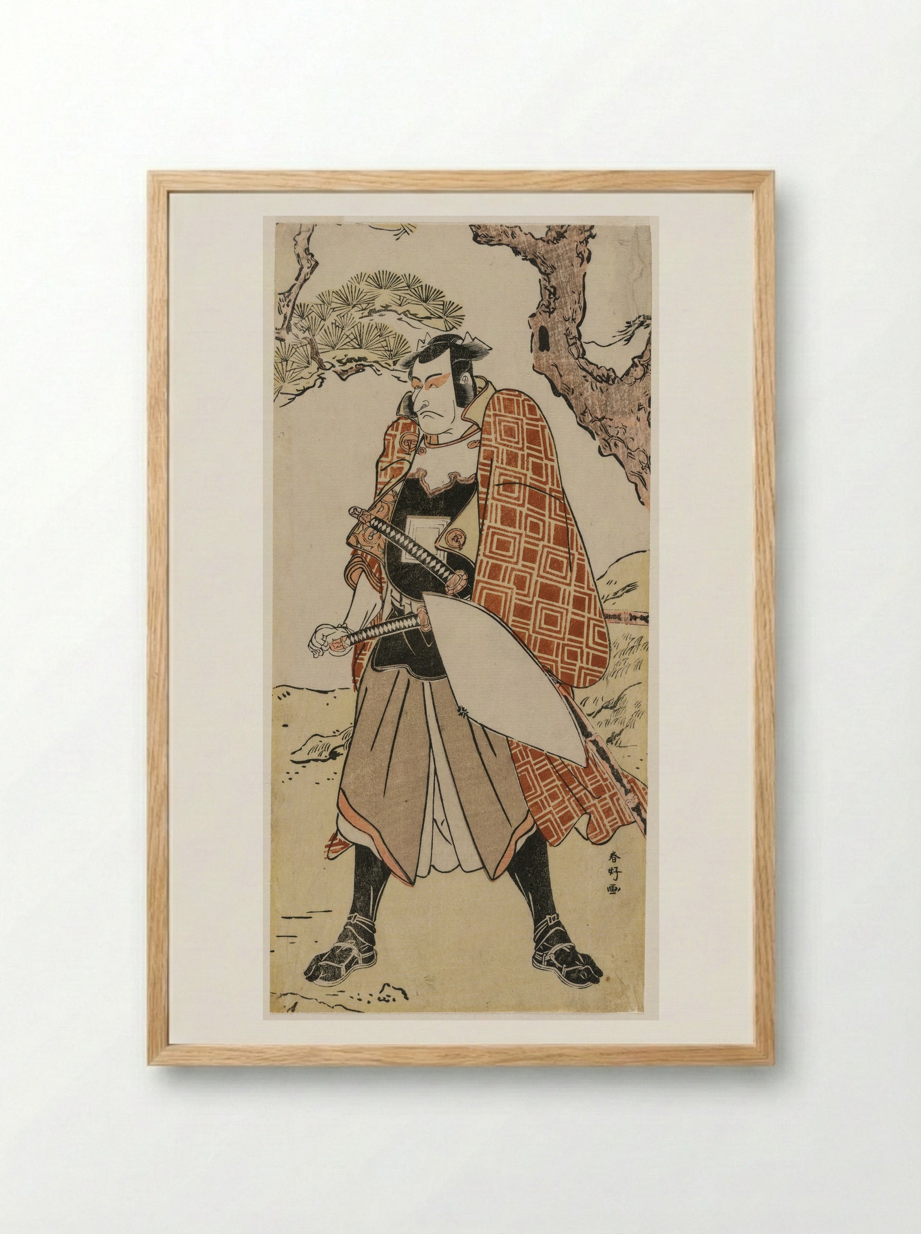 Actor Ichikawa Danjūrō 5th as Matsuōmaru - Katsukawa Shunkō - Framed Print Wood