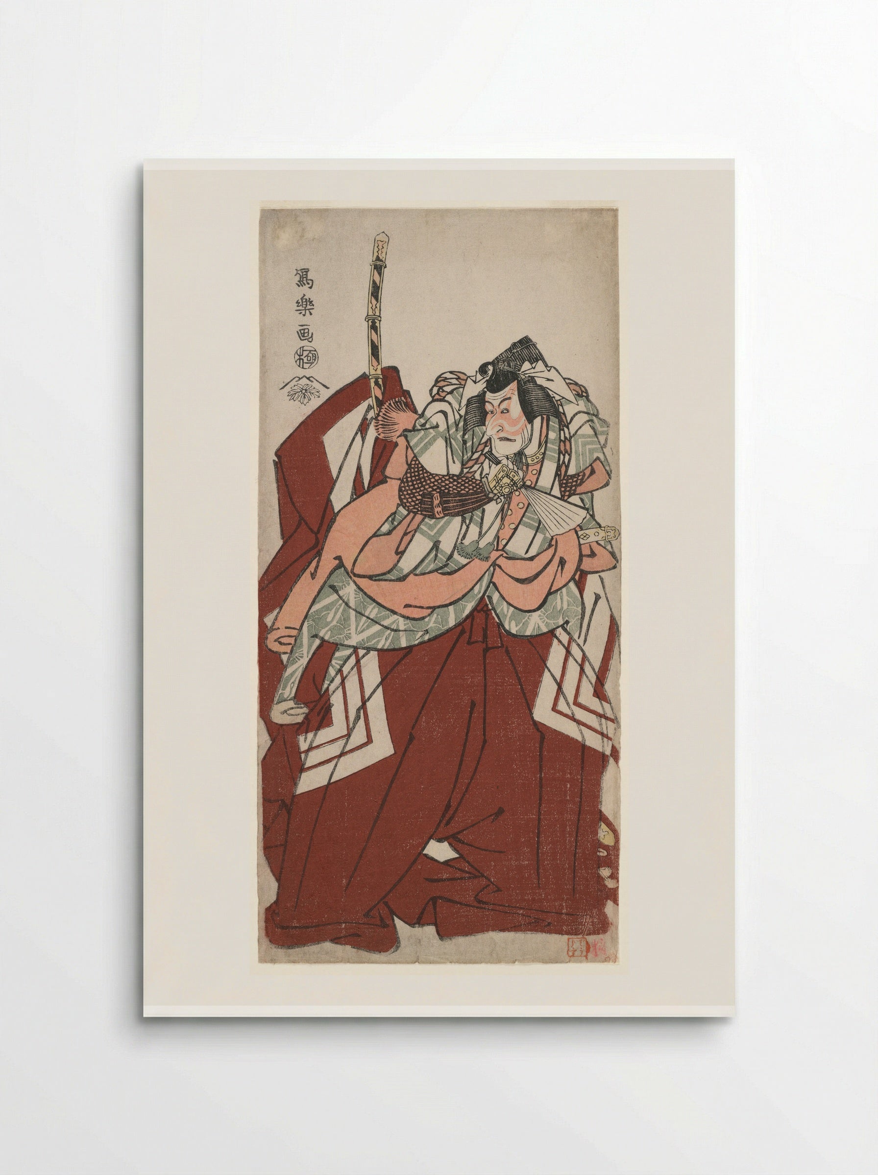 Actor Ichikawa Ebizō as Kamakura Gongorō Kagemasa - Tōshūsai Sharaku - Poster