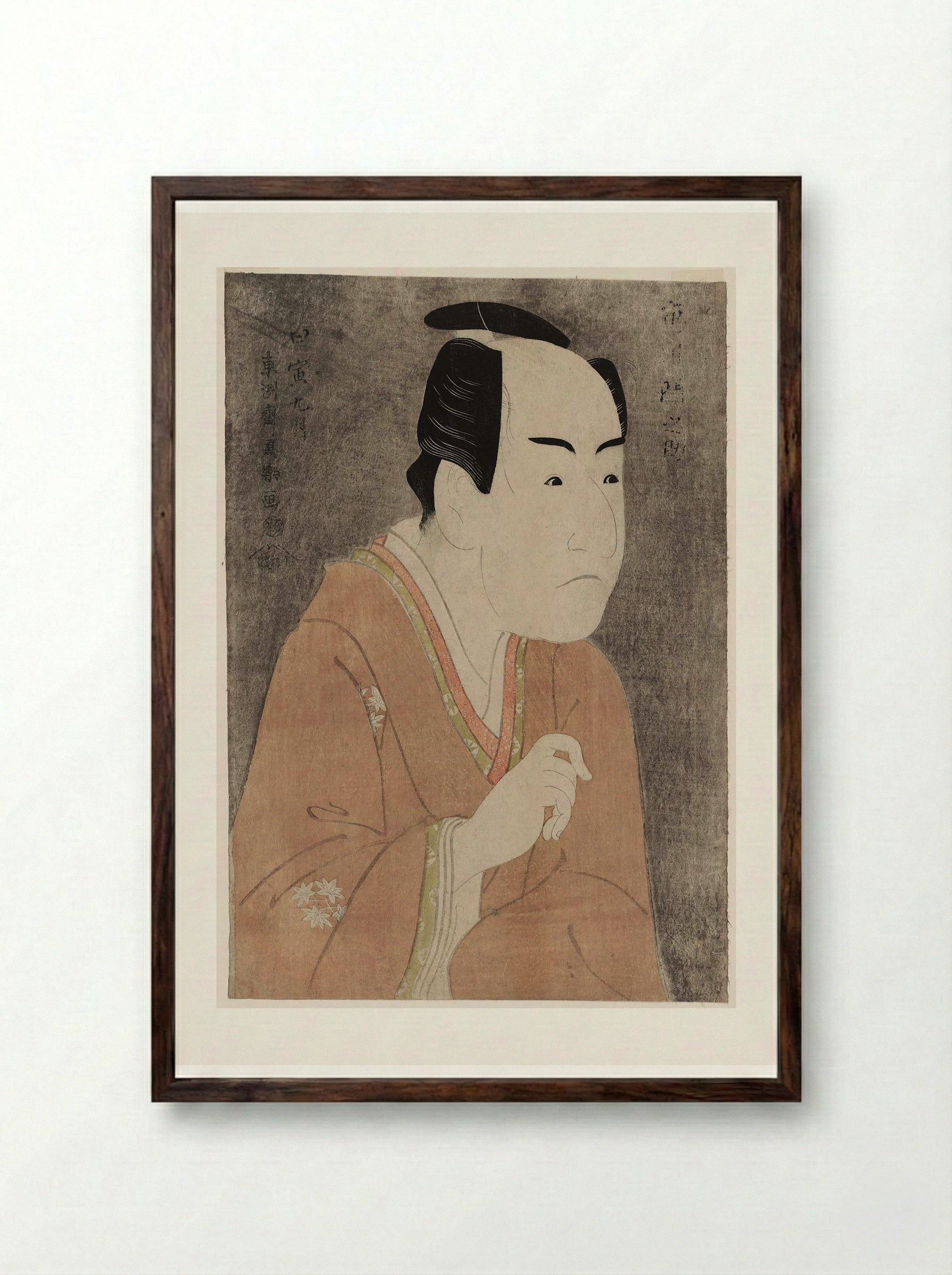 Actor Ichikawa Monnosuke 2nd as Date no Yosaku - Tōshūsai Sharaku - Framed Print Dark Wood