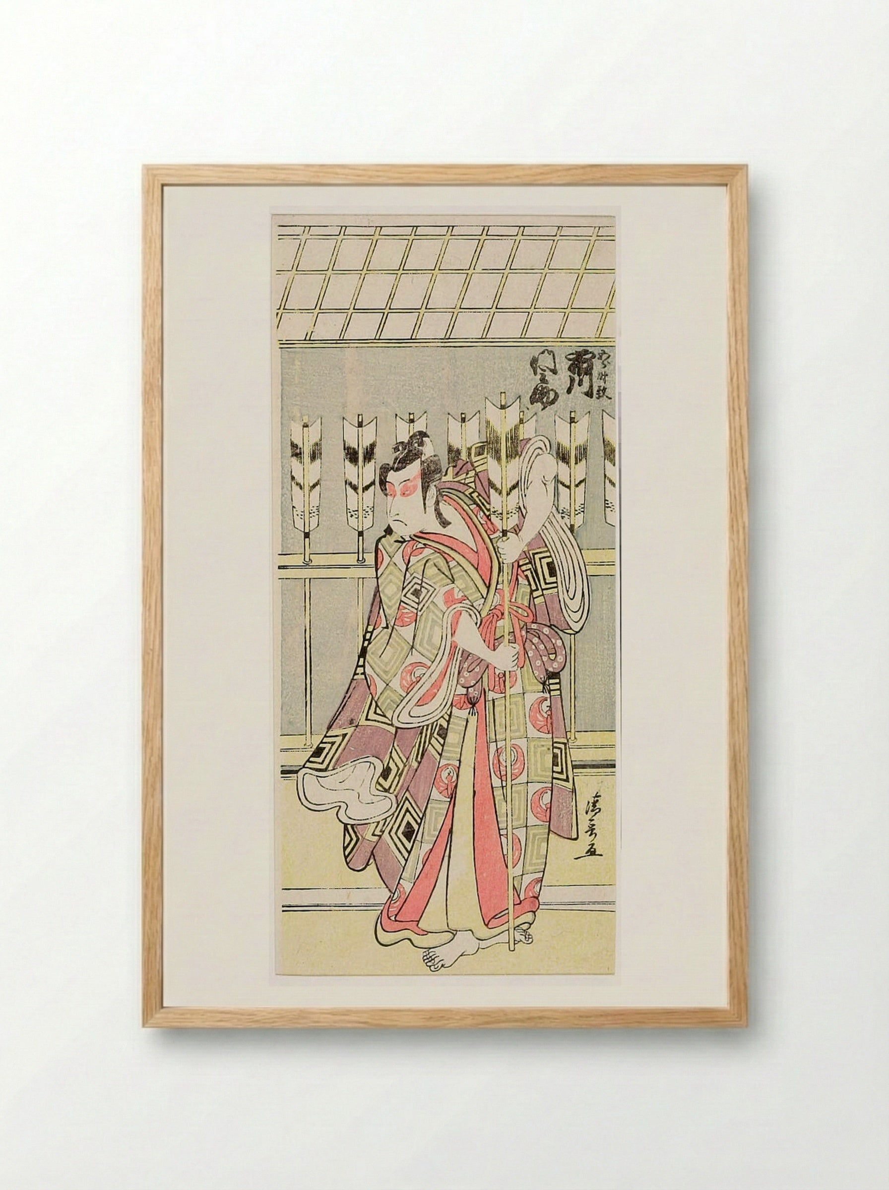 Actor Ichikawa Monnosuke as Yanone Gōrō - Torii Kiyonaga - Framed Print Wood