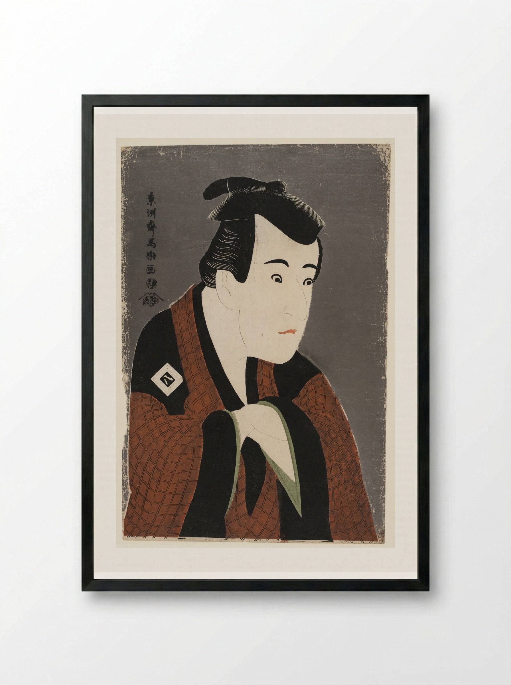 Actor Ichikawa Yaozō 3rd as Tanabe Bunzō - Tōshūsai Sharaku - Framed Print Black
