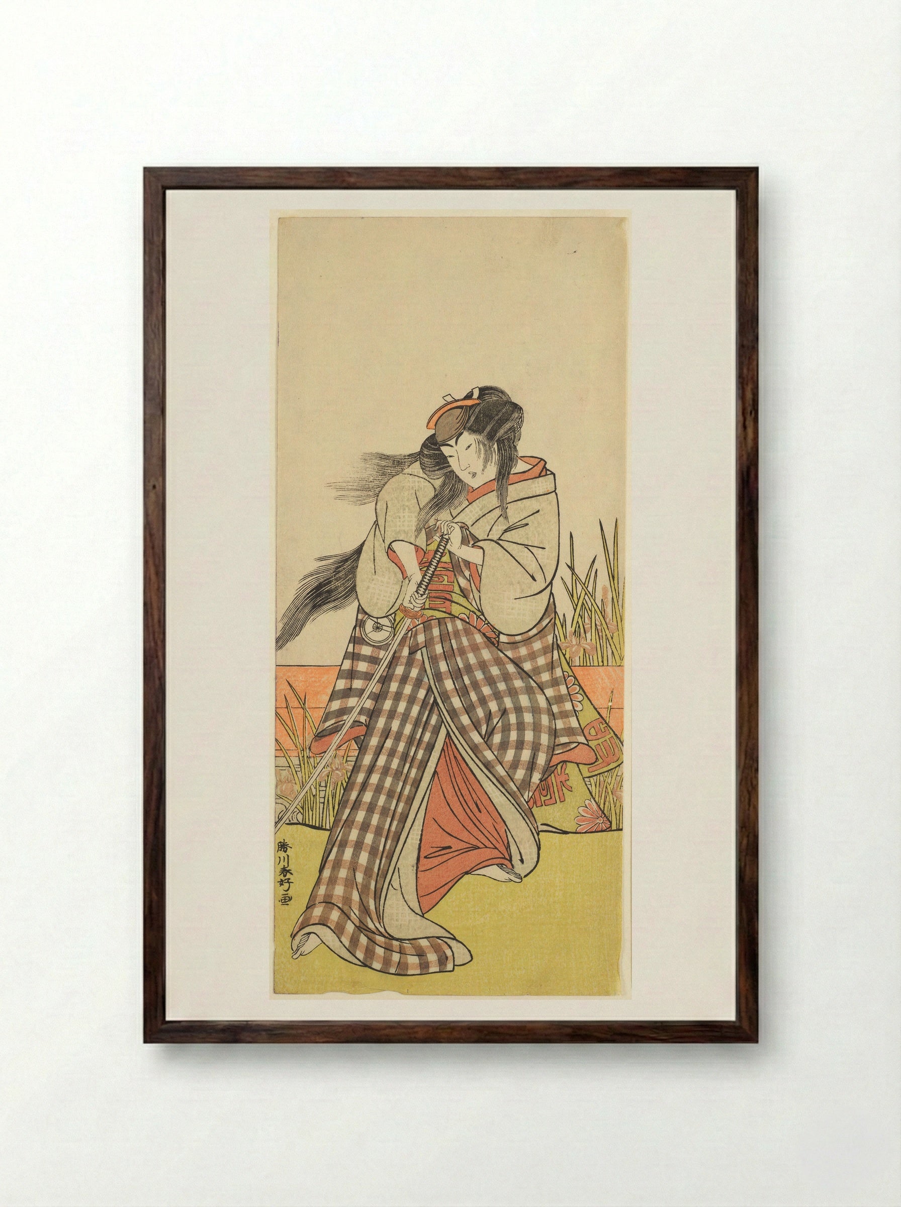 Actor Iwai Hanshirō IV as Onaka - Katsukawa Shunkō - Framed Print Dark Wood