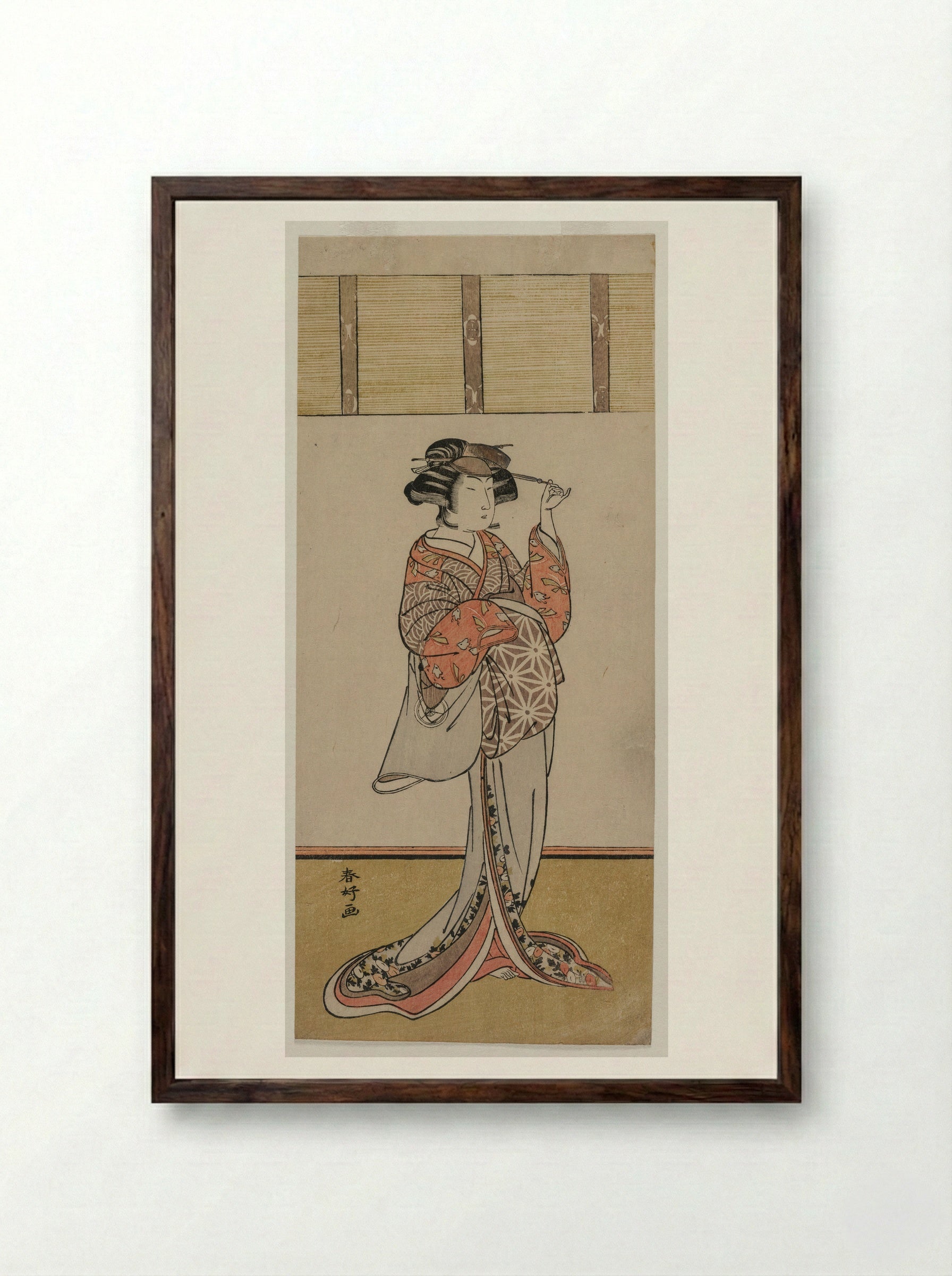 Actor Iwai Hanshirō IV as Otani - Katsukawa Shunkō - Framed Print Dark Wood
