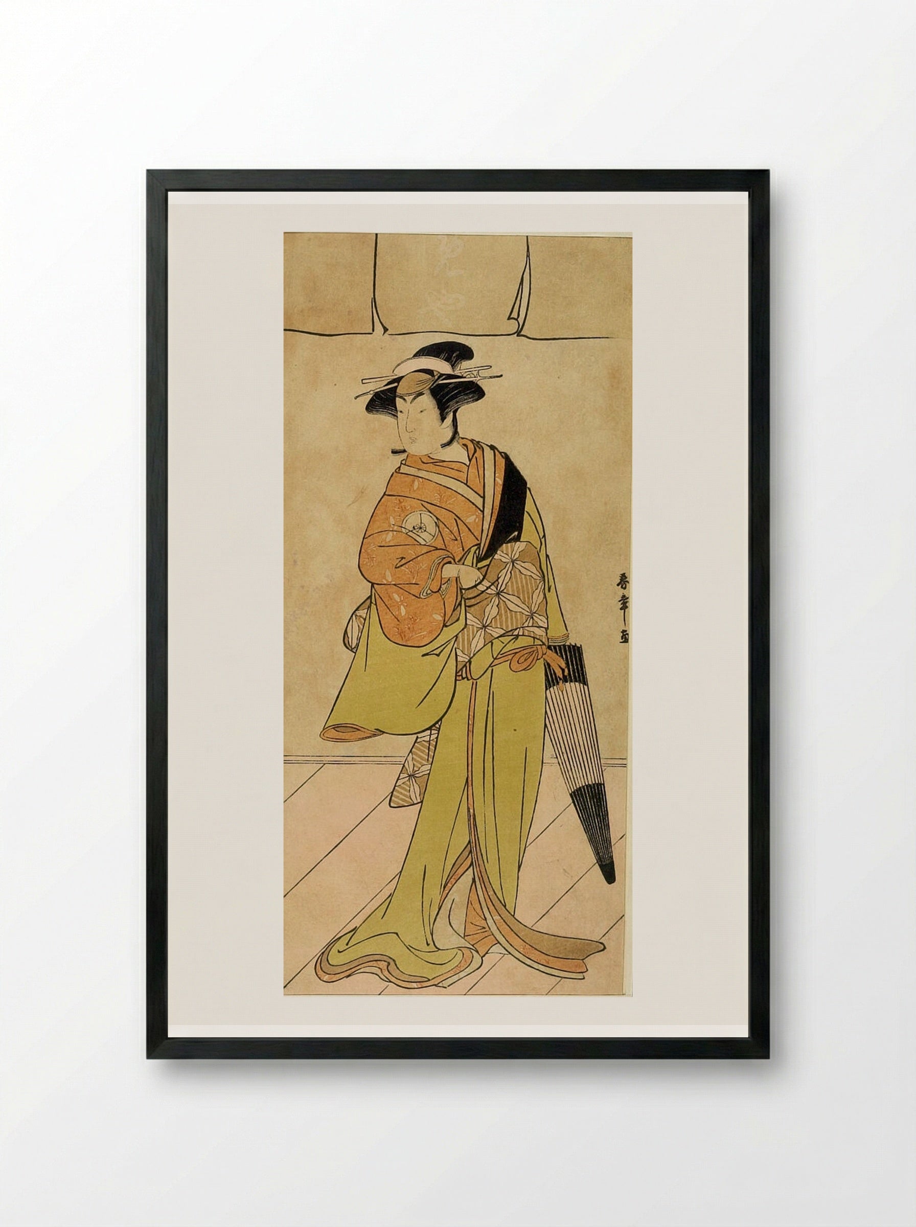 Actor Iwai Hanshirō IV - Katsukawa Shunshō - Framed Print Black