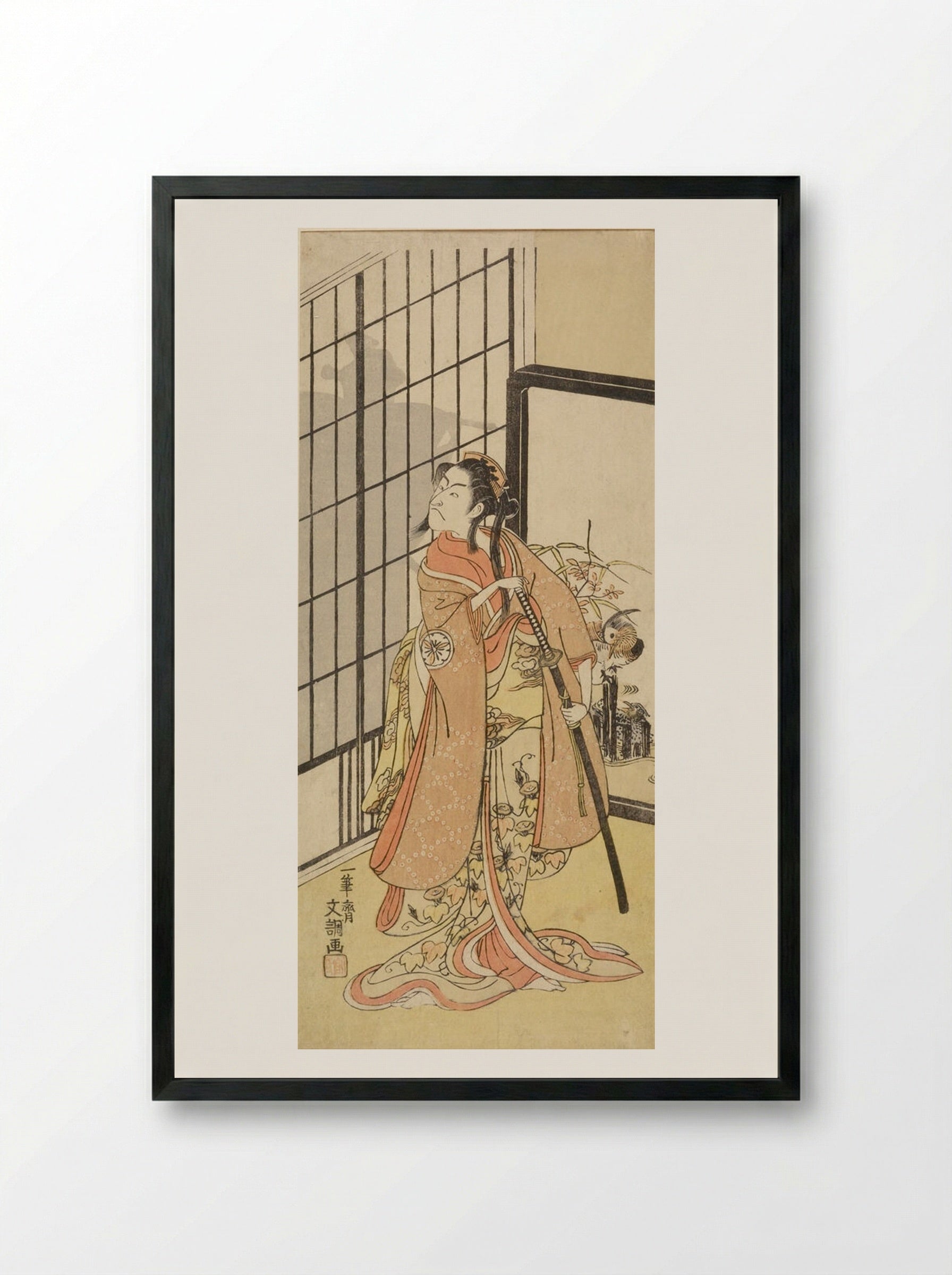 Actor Matsumoto Koshirō II as Asagao - Ippitsusai Bunchō - Framed Print Black