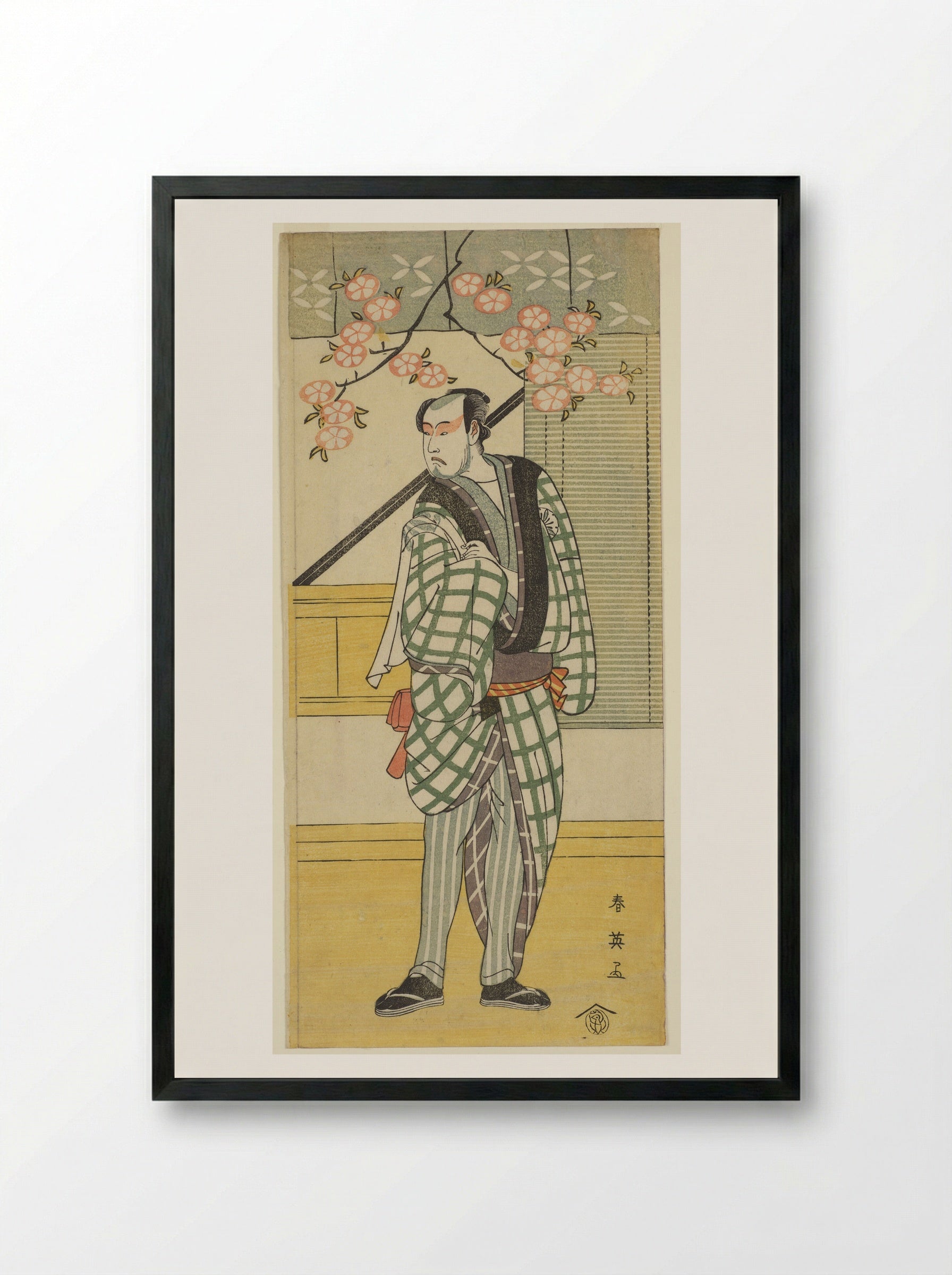 Actor Matsumoto Koshirō II in a Sukeroku Play - Katsukawa Shun'ei - Framed Print Black