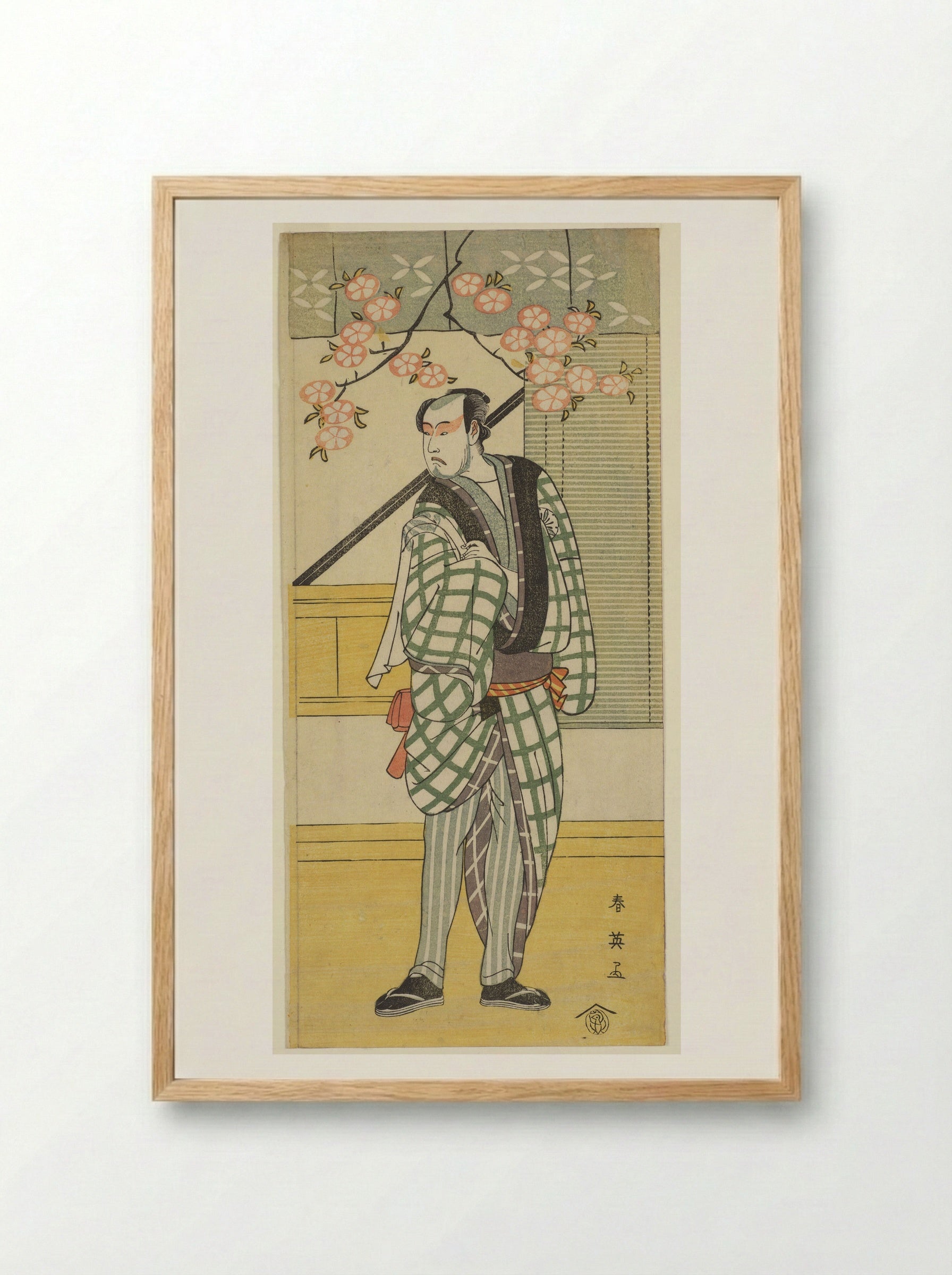 Actor Matsumoto Koshirō II in a Sukeroku Play - Katsukawa Shun'ei - Framed Print Wood