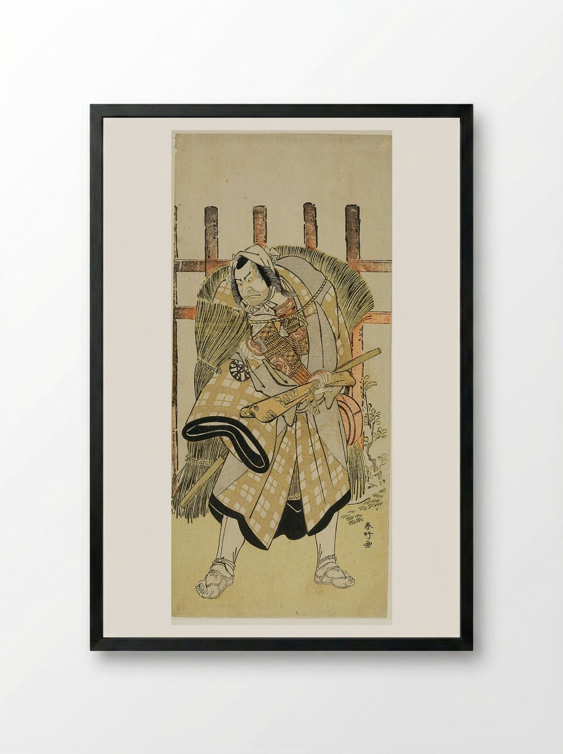 Actor Nakamura Denkūrō 2nd as Kagekiyo - Katsukawa Shunkō - Framed Print Black