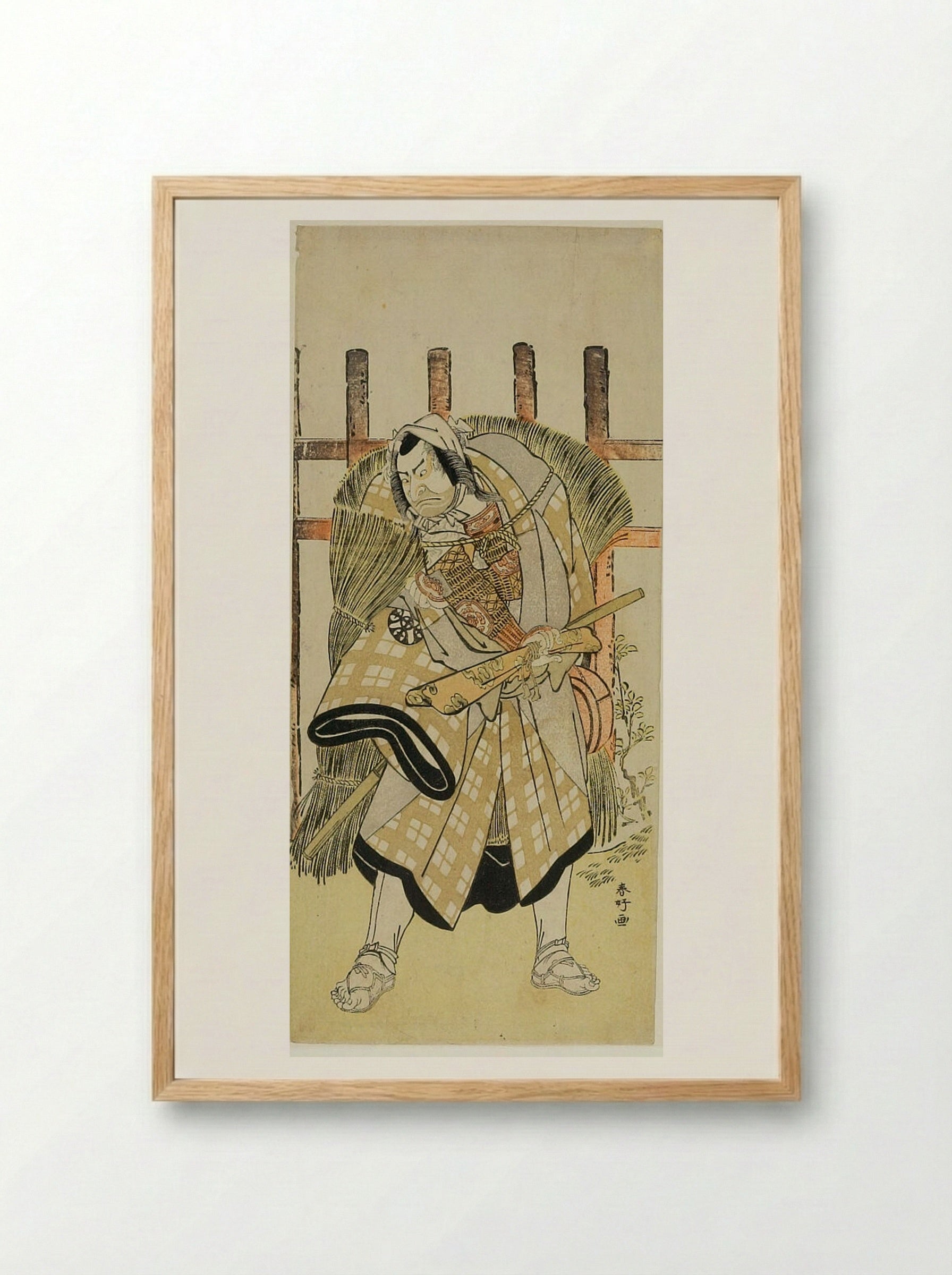 Actor Nakamura Denkūrō 2nd as Kagekiyo - Katsukawa Shunkō - Framed Print Wood