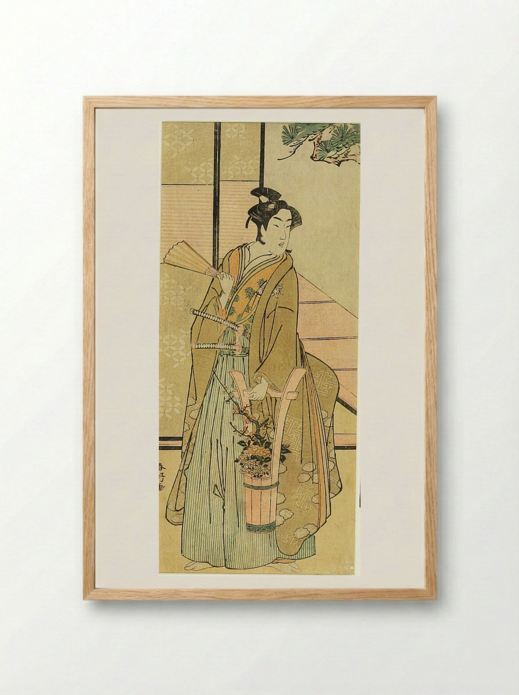 Actor Nakamura Kumetaro as a Kosho - Katsukawa Shunkō - Framed Print Wood