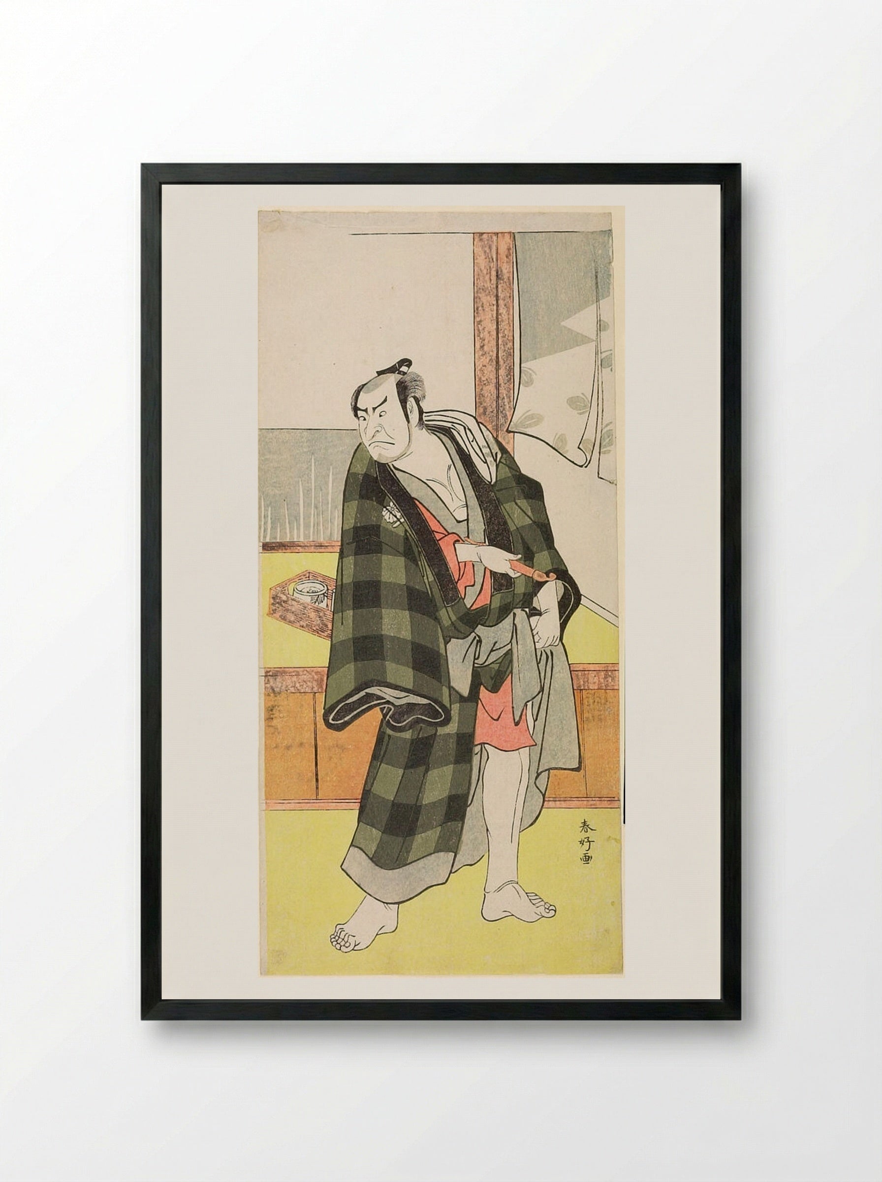 Actor Nakamura Nakazō as an Otokodate - Katsukawa Shunkō - Framed Print Black