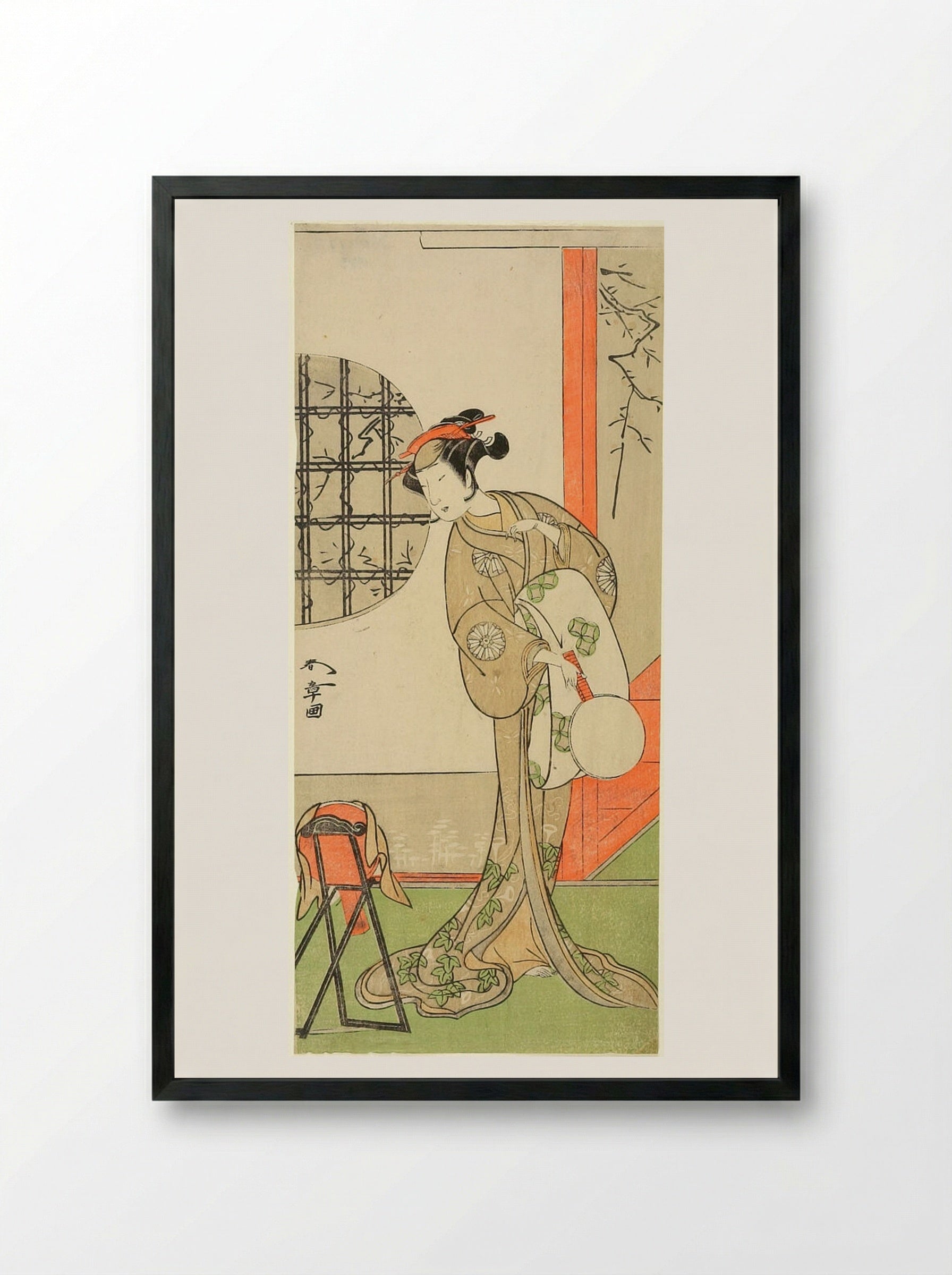 Actor Nakamura Noshio 1st - Katsukawa Shunshō - Framed Print Black